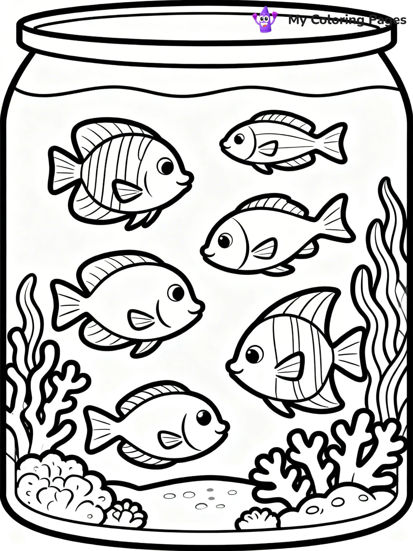 Fish Tank Coloring Pages - 4
