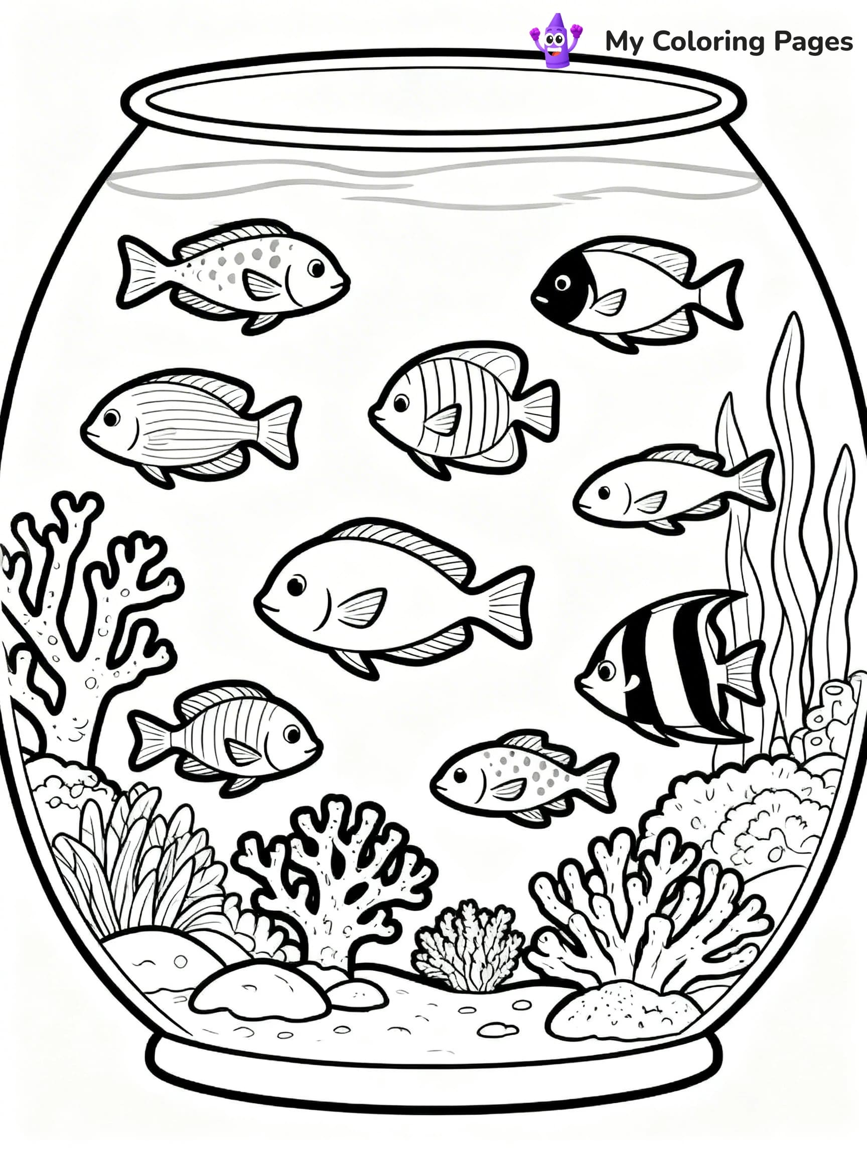 Fish Tank Coloring Pages - 3