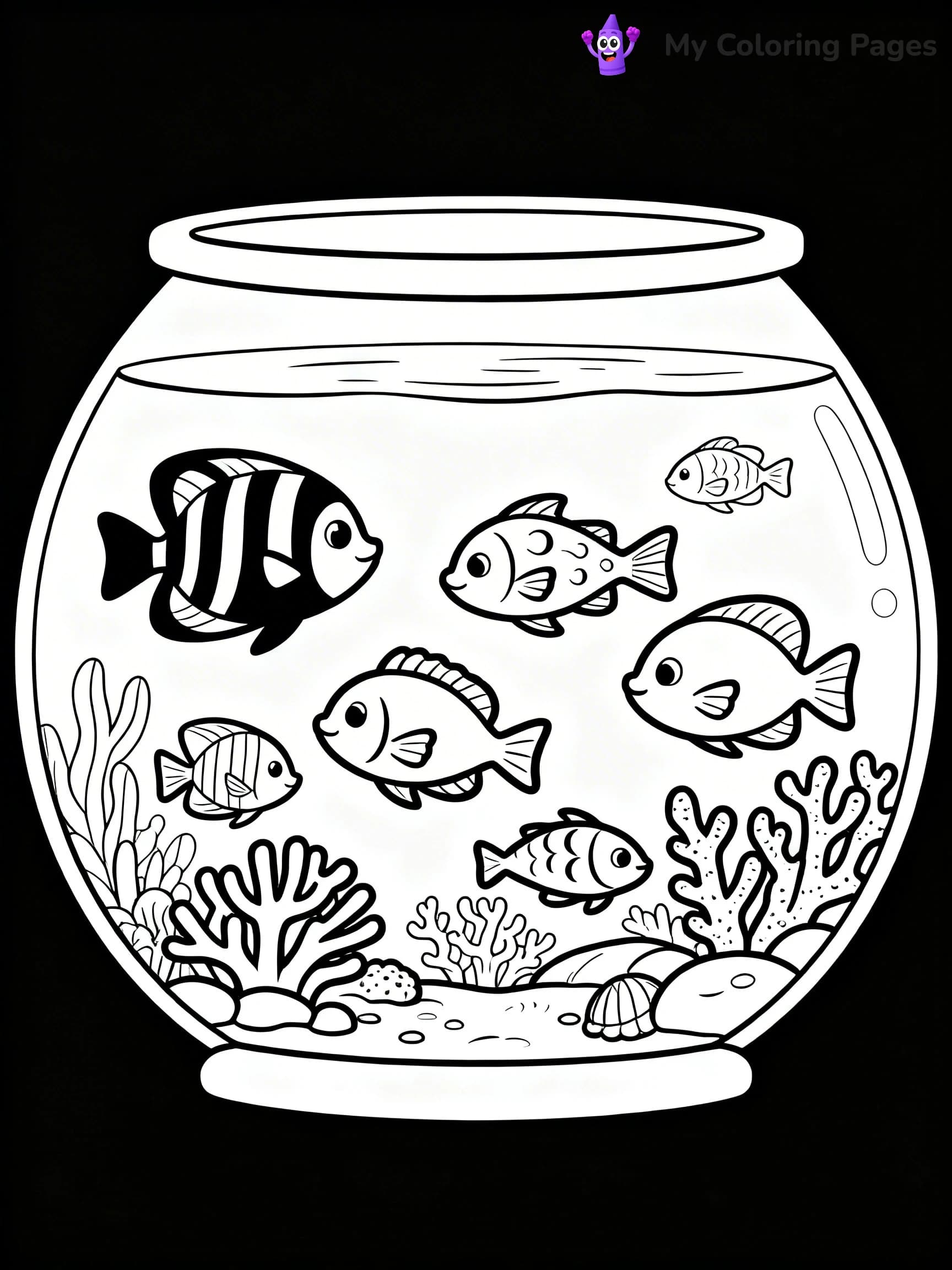 Fish Tank Coloring Pages - 2
