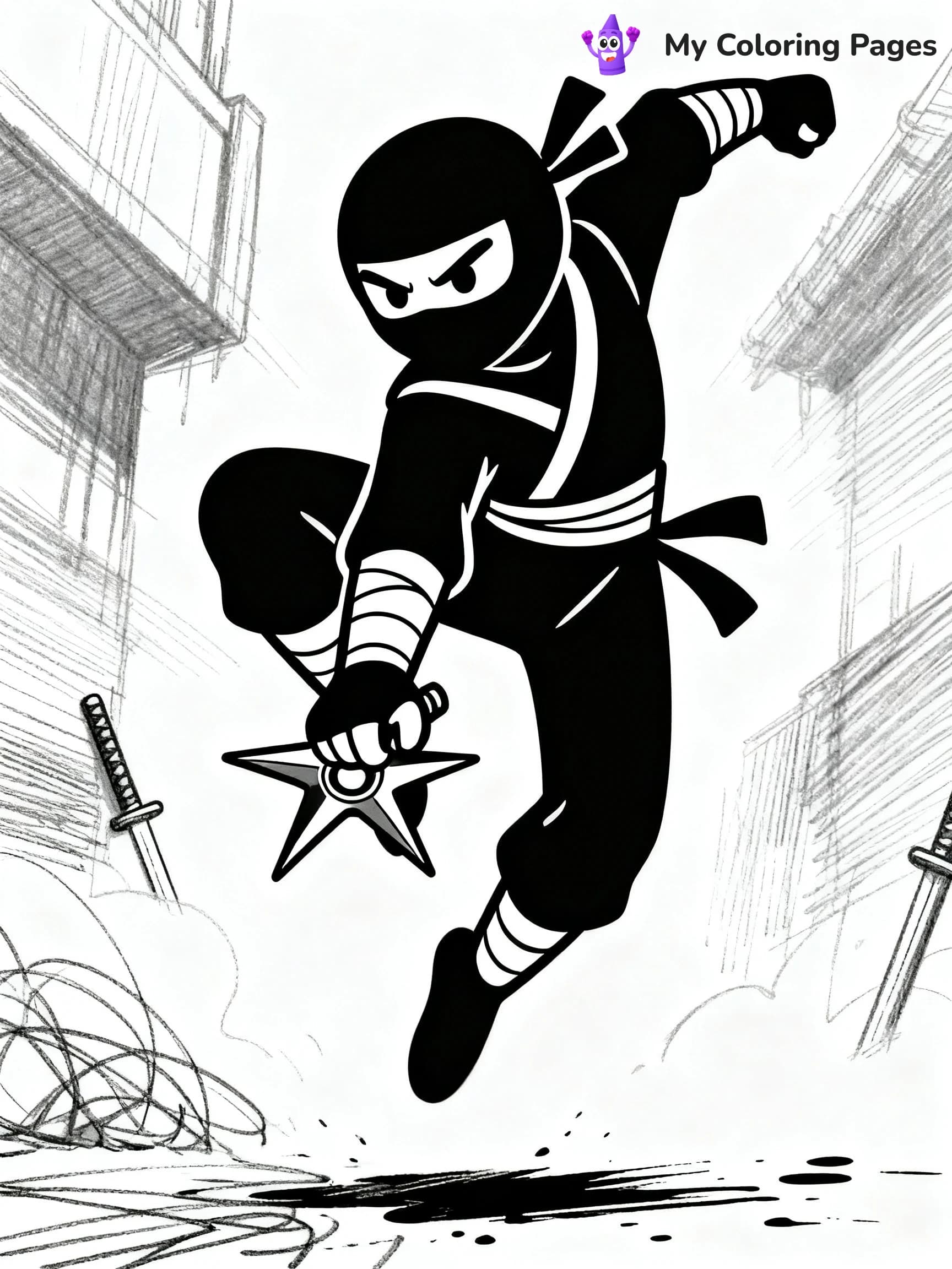 Cool Ninja Coloring Pages - 4
