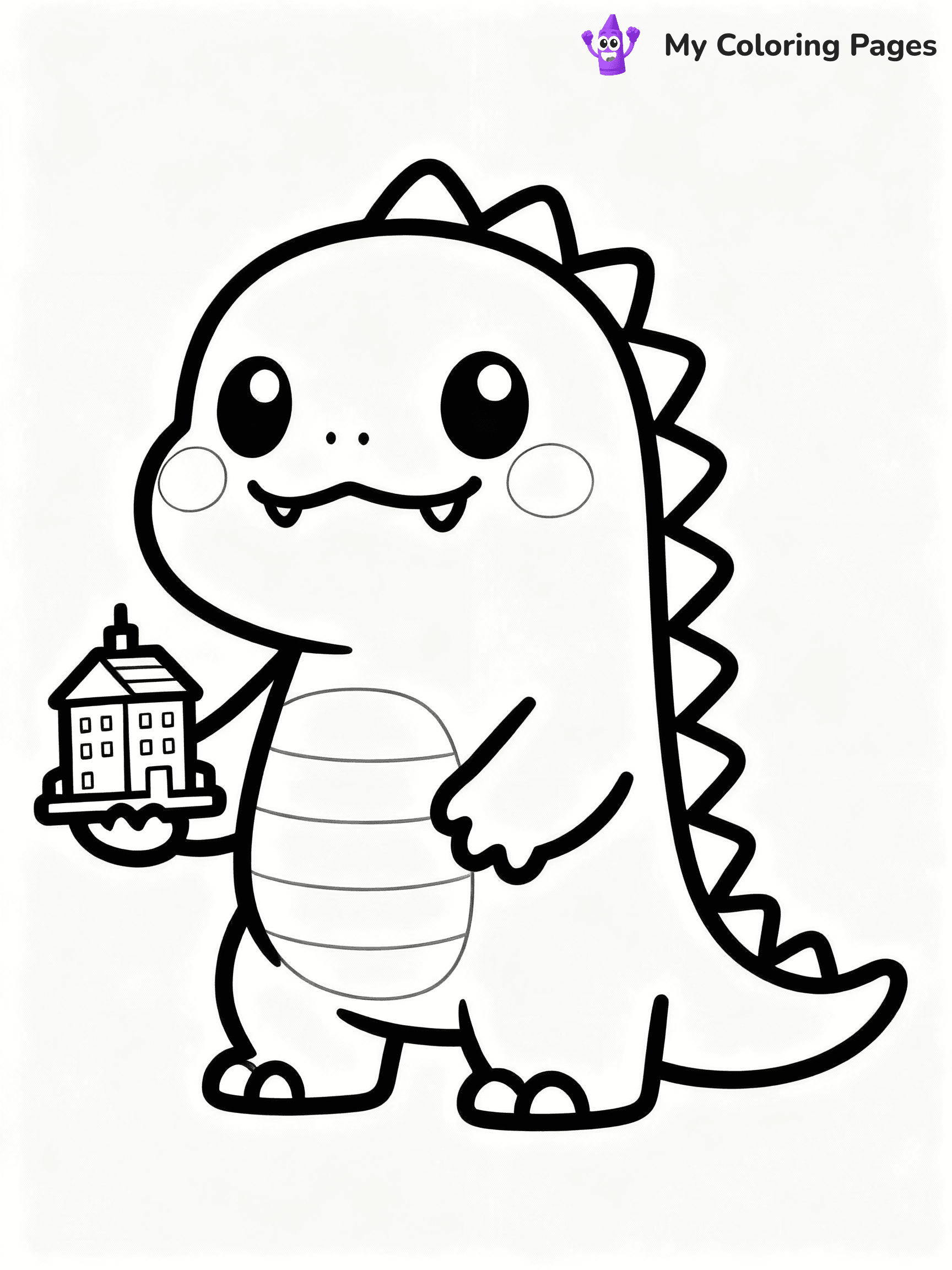 ⚠️ CRITICAL REQUIREMENT - ABSOLUTE BLACK AND WHITE ONLY ⚠️
This MUST be a BLACK AND WHITE line drawing ONLY. NO COLORS whatsoever.
- ONLY pure black lines (#000000) on pure white background (#FFFFFF)
- ABSOLUTELY NO colors, NO shading, NO gradients, NO grayscale
- If there are ANY colors in the output, the image is REJECTED
- This is a COLORING PAGE - meant to be COLORED IN by children
- The output must be UNCOLORED line art ready for coloring
⚠️ SUBJECT TO DRAW: Kawaii Godzilla from Godzilla in cute cartoon style, smiling, holding a tiny building in one hand, with big eyes
(REMEMBER: Output must be BLACK AND WHITE line art only, NOT colored!)
# COLORING PAGE: BLACK OUTLINES ONLY - WHITE BACKGROUND MANDATORY
Create a **coloring book page** using EXACTLY two values: black lines, white space.
## NON-NEGOTIABLE BINARY RULES
- **ONLY #000000 (black) and #FFFFFF (white)** - NO other values exist
- **EVERY PIXEL = BLACK OR WHITE** - no gray/shading/antialiasing
- **WHITE BACKGROUND MANDATORY** - entire canvas stays white
- **ALL SHAPES HOLLOW** - everything is empty outlines waiting to be colored
- **FORBIDDEN:** fills, shading, gradients, patterns, textures, colors
- **NO SOLID REGIONS** - if it's not a thin line, it's wrong
## Universal Line Standards
- Black outlines ONLY - thin, uniform weight
- Every shape completely empty inside
- Closed contours suitable for coloring
- Simple flat illustration - zero depth/3D/realism
- **Style:** Whimsical Doodle Art Alley - rounded, friendly outlines (unless specified)
## Everything = Outline Only
- Characters/animals: hollow shapes
- Objects/clothing: empty contours
- Backgrounds/scenery: line work only
- Natural elements: outlined forms
- Dark/night areas: don't exist (use outlined symbols)
- Textures/patterns: convert to simple lines
## The Test
Can a child color EVERY white space with crayons? If any area is pre-filled/shaded/gray or colored in, it FAILS. Every shape must be waiting to receive color.
**FINAL OUTPUT**: Binary coloring page. Black lines define shapes. White spaces ready for coloring. Nothing else exists. No exceptions. Print-ready.
⚠️ FINAL REMINDER: Draw the subject "Kawaii Godzilla from Godzilla in cute cartoon style, smiling, holding a tiny building in one hand, with big eyes" as BLACK AND WHITE line art. Zero colors in output.