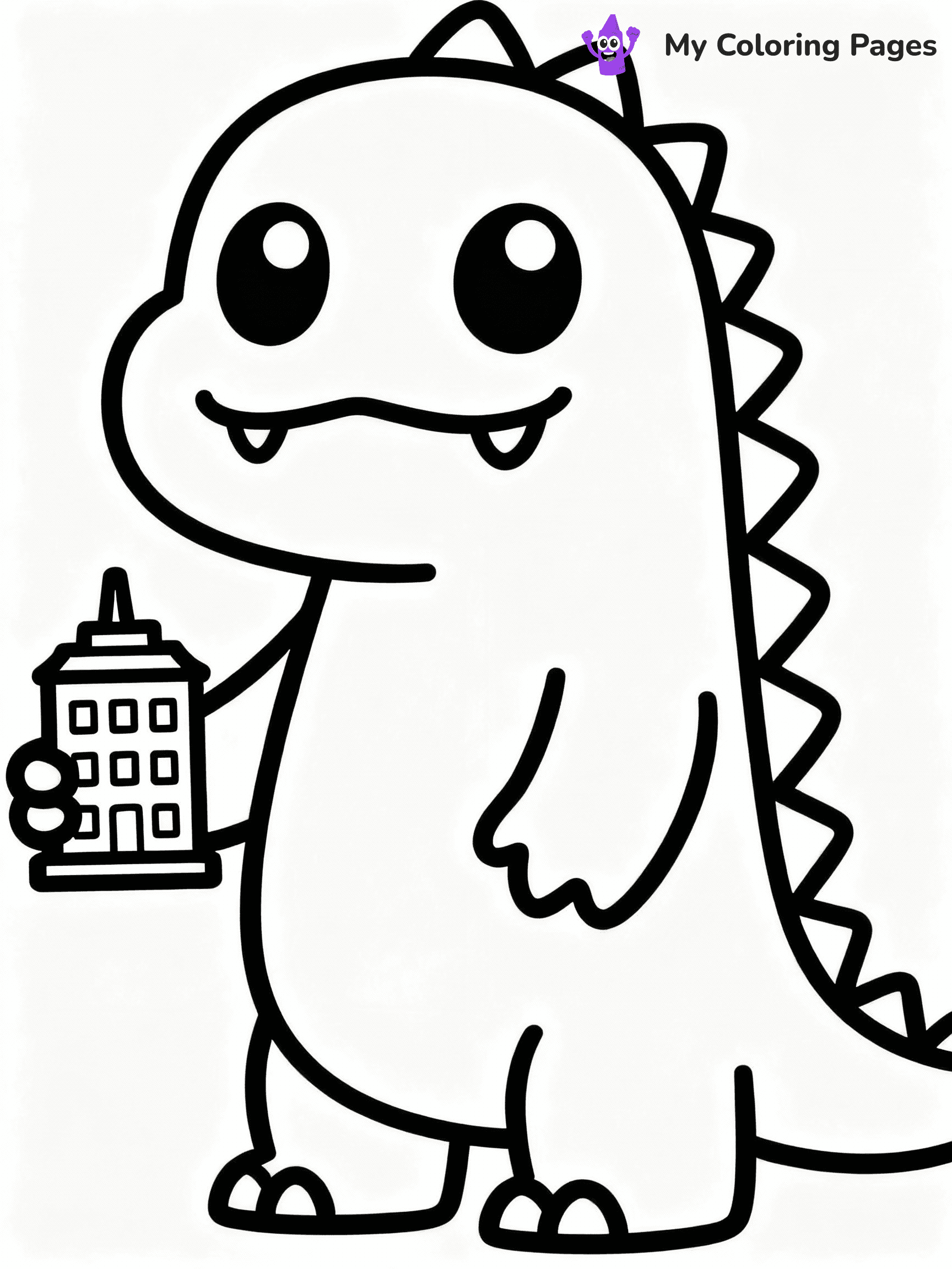 ⚠️ CRITICAL REQUIREMENT - ABSOLUTE BLACK AND WHITE ONLY ⚠️
This MUST be a BLACK AND WHITE line drawing ONLY. NO COLORS whatsoever.
- ONLY pure black lines (#000000) on pure white background (#FFFFFF)
- ABSOLUTELY NO colors, NO shading, NO gradients, NO grayscale
- If there are ANY colors in the output, the image is REJECTED
- This is a COLORING PAGE - meant to be COLORED IN by children
- The output must be UNCOLORED line art ready for coloring
⚠️ SUBJECT TO DRAW: Kawaii Godzilla from Godzilla in cute cartoon style, smiling, holding a tiny building in one hand, with big eyes
(REMEMBER: Output must be BLACK AND WHITE line art only, NOT colored!)
# COLORING PAGE: BLACK OUTLINES ONLY - WHITE BACKGROUND MANDATORY
Create a **coloring book page** using EXACTLY two values: black lines, white space.
## NON-NEGOTIABLE BINARY RULES
- **ONLY #000000 (black) and #FFFFFF (white)** - NO other values exist
- **EVERY PIXEL = BLACK OR WHITE** - no gray/shading/antialiasing
- **WHITE BACKGROUND MANDATORY** - entire canvas stays white
- **ALL SHAPES HOLLOW** - everything is empty outlines waiting to be colored
- **FORBIDDEN:** fills, shading, gradients, patterns, textures, colors
- **NO SOLID REGIONS** - if it's not a thin line, it's wrong
## Universal Line Standards
- Black outlines ONLY - thin, uniform weight
- Every shape completely empty inside
- Closed contours suitable for coloring
- Simple flat illustration - zero depth/3D/realism
- **Style:** Whimsical Doodle Art Alley - rounded, friendly outlines (unless specified)
## Everything = Outline Only
- Characters/animals: hollow shapes
- Objects/clothing: empty contours
- Backgrounds/scenery: line work only
- Natural elements: outlined forms
- Dark/night areas: don't exist (use outlined symbols)
- Textures/patterns: convert to simple lines
## The Test
Can a child color EVERY white space with crayons? If any area is pre-filled/shaded/gray or colored in, it FAILS. Every shape must be waiting to receive color.
**FINAL OUTPUT**: Binary coloring page. Black lines define shapes. White spaces ready for coloring. Nothing else exists. No exceptions. Print-ready.
⚠️ FINAL REMINDER: Draw the subject "Kawaii Godzilla from Godzilla in cute cartoon style, smiling, holding a tiny building in one hand, with big eyes" as BLACK AND WHITE line art. Zero colors in output.