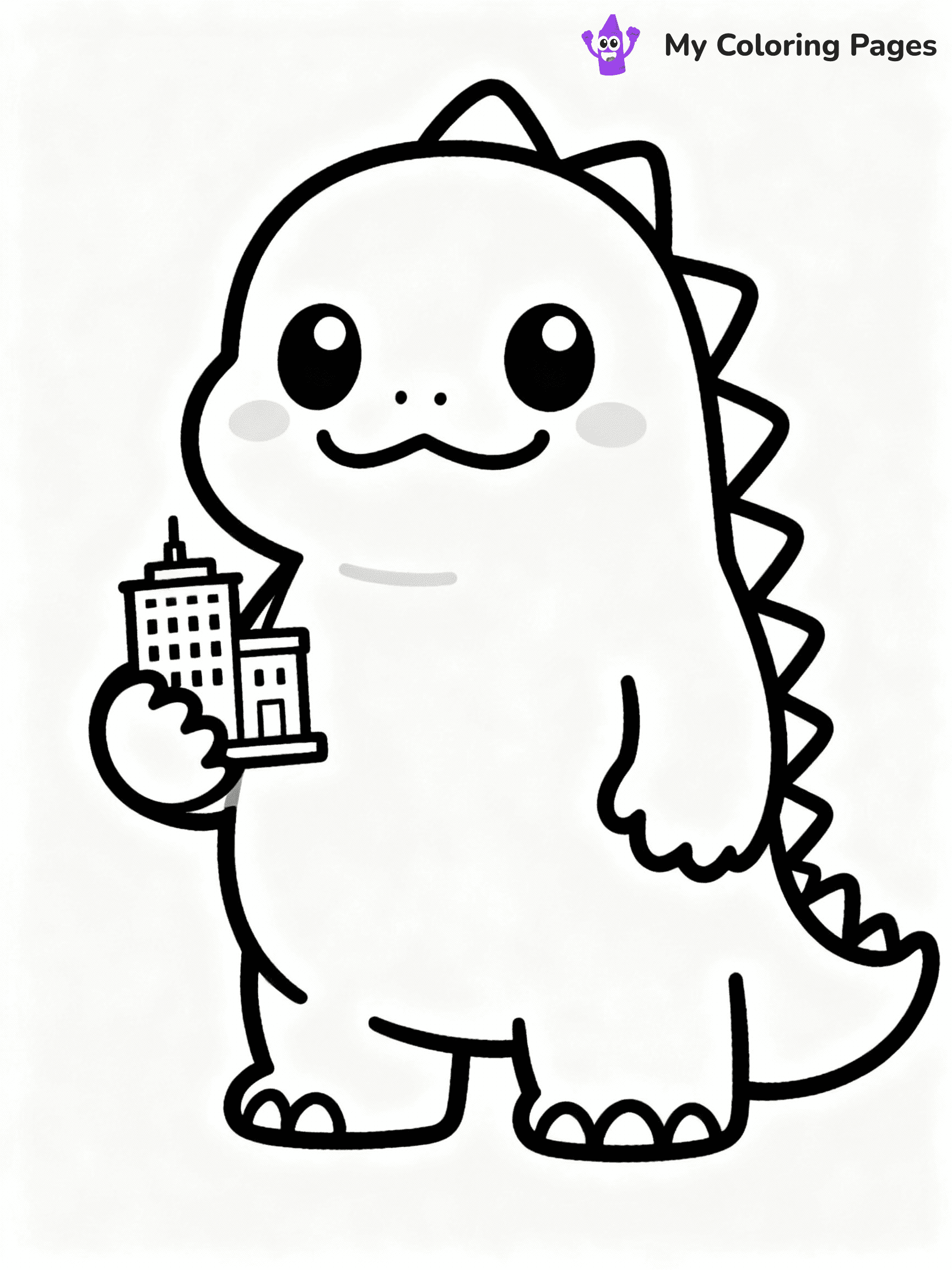 ⚠️ CRITICAL REQUIREMENT - ABSOLUTE BLACK AND WHITE ONLY ⚠️
This MUST be a BLACK AND WHITE line drawing ONLY. NO COLORS whatsoever.
- ONLY pure black lines (#000000) on pure white background (#FFFFFF)
- ABSOLUTELY NO colors, NO shading, NO gradients, NO grayscale
- If there are ANY colors in the output, the image is REJECTED
- This is a COLORING PAGE - meant to be COLORED IN by children
- The output must be UNCOLORED line art ready for coloring
⚠️ SUBJECT TO DRAW: Kawaii Godzilla from Godzilla in cute cartoon style, smiling, holding a tiny building in one hand, with big eyes
(REMEMBER: Output must be BLACK AND WHITE line art only, NOT colored!)
# COLORING PAGE: BLACK OUTLINES ONLY - WHITE BACKGROUND MANDATORY
Create a **coloring book page** using EXACTLY two values: black lines, white space.
## NON-NEGOTIABLE BINARY RULES
- **ONLY #000000 (black) and #FFFFFF (white)** - NO other values exist
- **EVERY PIXEL = BLACK OR WHITE** - no gray/shading/antialiasing
- **WHITE BACKGROUND MANDATORY** - entire canvas stays white
- **ALL SHAPES HOLLOW** - everything is empty outlines waiting to be colored
- **FORBIDDEN:** fills, shading, gradients, patterns, textures, colors
- **NO SOLID REGIONS** - if it's not a thin line, it's wrong
## Universal Line Standards
- Black outlines ONLY - thin, uniform weight
- Every shape completely empty inside
- Closed contours suitable for coloring
- Simple flat illustration - zero depth/3D/realism
- **Style:** Whimsical Doodle Art Alley - rounded, friendly outlines (unless specified)
## Everything = Outline Only
- Characters/animals: hollow shapes
- Objects/clothing: empty contours
- Backgrounds/scenery: line work only
- Natural elements: outlined forms
- Dark/night areas: don't exist (use outlined symbols)
- Textures/patterns: convert to simple lines
## The Test
Can a child color EVERY white space with crayons? If any area is pre-filled/shaded/gray or colored in, it FAILS. Every shape must be waiting to receive color.
**FINAL OUTPUT**: Binary coloring page. Black lines define shapes. White spaces ready for coloring. Nothing else exists. No exceptions. Print-ready.
⚠️ FINAL REMINDER: Draw the subject "Kawaii Godzilla from Godzilla in cute cartoon style, smiling, holding a tiny building in one hand, with big eyes" as BLACK AND WHITE line art. Zero colors in output.