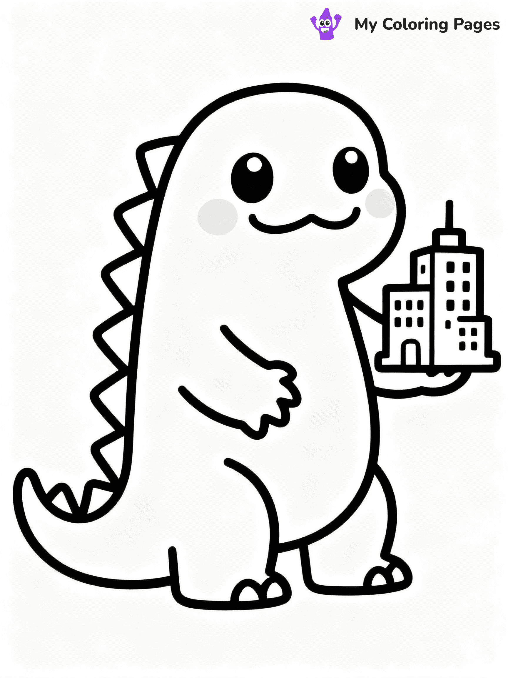 ⚠️ CRITICAL REQUIREMENT - ABSOLUTE BLACK AND WHITE ONLY ⚠️
This MUST be a BLACK AND WHITE line drawing ONLY. NO COLORS whatsoever.
- ONLY pure black lines (#000000) on pure white background (#FFFFFF)
- ABSOLUTELY NO colors, NO shading, NO gradients, NO grayscale
- If there are ANY colors in the output, the image is REJECTED
- This is a COLORING PAGE - meant to be COLORED IN by children
- The output must be UNCOLORED line art ready for coloring
⚠️ SUBJECT TO DRAW: Kawaii Godzilla from Godzilla in cute cartoon style, smiling, holding a tiny building in one hand, with big eyes
(REMEMBER: Output must be BLACK AND WHITE line art only, NOT colored!)
# COLORING PAGE: BLACK OUTLINES ONLY - WHITE BACKGROUND MANDATORY
Create a **coloring book page** using EXACTLY two values: black lines, white space.
## NON-NEGOTIABLE BINARY RULES
- **ONLY #000000 (black) and #FFFFFF (white)** - NO other values exist
- **EVERY PIXEL = BLACK OR WHITE** - no gray/shading/antialiasing
- **WHITE BACKGROUND MANDATORY** - entire canvas stays white
- **ALL SHAPES HOLLOW** - everything is empty outlines waiting to be colored
- **FORBIDDEN:** fills, shading, gradients, patterns, textures, colors
- **NO SOLID REGIONS** - if it's not a thin line, it's wrong
## Universal Line Standards
- Black outlines ONLY - thin, uniform weight
- Every shape completely empty inside
- Closed contours suitable for coloring
- Simple flat illustration - zero depth/3D/realism
- **Style:** Whimsical Doodle Art Alley - rounded, friendly outlines (unless specified)
## Everything = Outline Only
- Characters/animals: hollow shapes
- Objects/clothing: empty contours
- Backgrounds/scenery: line work only
- Natural elements: outlined forms
- Dark/night areas: don't exist (use outlined symbols)
- Textures/patterns: convert to simple lines
## The Test
Can a child color EVERY white space with crayons? If any area is pre-filled/shaded/gray or colored in, it FAILS. Every shape must be waiting to receive color.
**FINAL OUTPUT**: Binary coloring page. Black lines define shapes. White spaces ready for coloring. Nothing else exists. No exceptions. Print-ready.
⚠️ FINAL REMINDER: Draw the subject "Kawaii Godzilla from Godzilla in cute cartoon style, smiling, holding a tiny building in one hand, with big eyes" as BLACK AND WHITE line art. Zero colors in output.