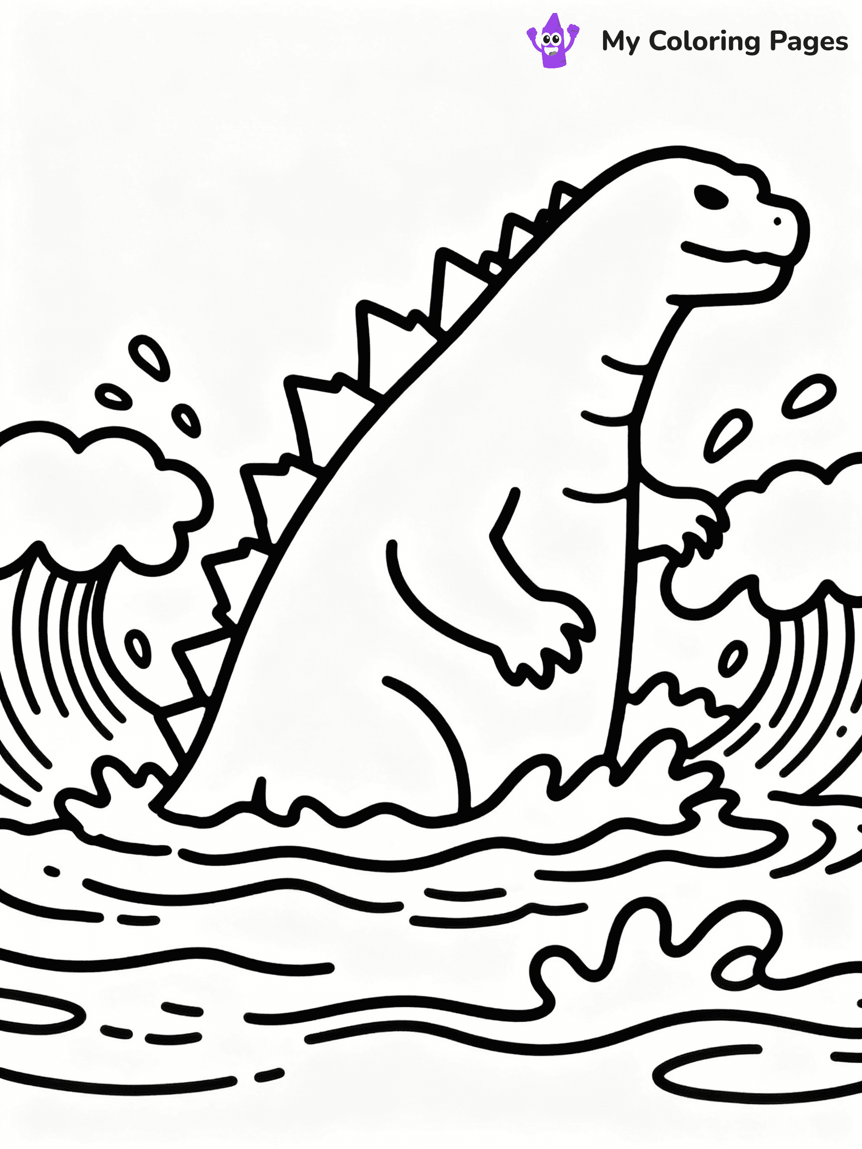 ⚠️ CRITICAL REQUIREMENT - ABSOLUTE BLACK AND WHITE ONLY ⚠️
This MUST be a BLACK AND WHITE line drawing ONLY. NO COLORS whatsoever.
- ONLY pure black lines (#000000) on pure white background (#FFFFFF)
- ABSOLUTELY NO colors, NO shading, NO gradients, NO grayscale
- If there are ANY colors in the output, the image is REJECTED
- This is a COLORING PAGE - meant to be COLORED IN by children
- The output must be UNCOLORED line art ready for coloring
⚠️ SUBJECT TO DRAW: Godzilla emerging from the ocean in Godzilla film style, water splashing, fins visible, waves crashing
(REMEMBER: Output must be BLACK AND WHITE line art only, NOT colored!)
# COLORING PAGE: BLACK OUTLINES ONLY - WHITE BACKGROUND MANDATORY
Create a **coloring book page** using EXACTLY two values: black lines, white space.
## NON-NEGOTIABLE BINARY RULES
- **ONLY #000000 (black) and #FFFFFF (white)** - NO other values exist
- **EVERY PIXEL = BLACK OR WHITE** - no gray/shading/antialiasing
- **WHITE BACKGROUND MANDATORY** - entire canvas stays white
- **ALL SHAPES HOLLOW** - everything is empty outlines waiting to be colored
- **FORBIDDEN:** fills, shading, gradients, patterns, textures, colors
- **NO SOLID REGIONS** - if it's not a thin line, it's wrong
## Universal Line Standards
- Black outlines ONLY - thin, uniform weight
- Every shape completely empty inside
- Closed contours suitable for coloring
- Simple flat illustration - zero depth/3D/realism
- **Style:** Whimsical Doodle Art Alley - rounded, friendly outlines (unless specified)
## Everything = Outline Only
- Characters/animals: hollow shapes
- Objects/clothing: empty contours
- Backgrounds/scenery: line work only
- Natural elements: outlined forms
- Dark/night areas: don't exist (use outlined symbols)
- Textures/patterns: convert to simple lines
## The Test
Can a child color EVERY white space with crayons? If any area is pre-filled/shaded/gray or colored in, it FAILS. Every shape must be waiting to receive color.
**FINAL OUTPUT**: Binary coloring page. Black lines define shapes. White spaces ready for coloring. Nothing else exists. No exceptions. Print-ready.
⚠️ FINAL REMINDER: Draw the subject "Godzilla emerging from the ocean in Godzilla film style, water splashing, fins visible, waves crashing" as BLACK AND WHITE line art. Zero colors in output.