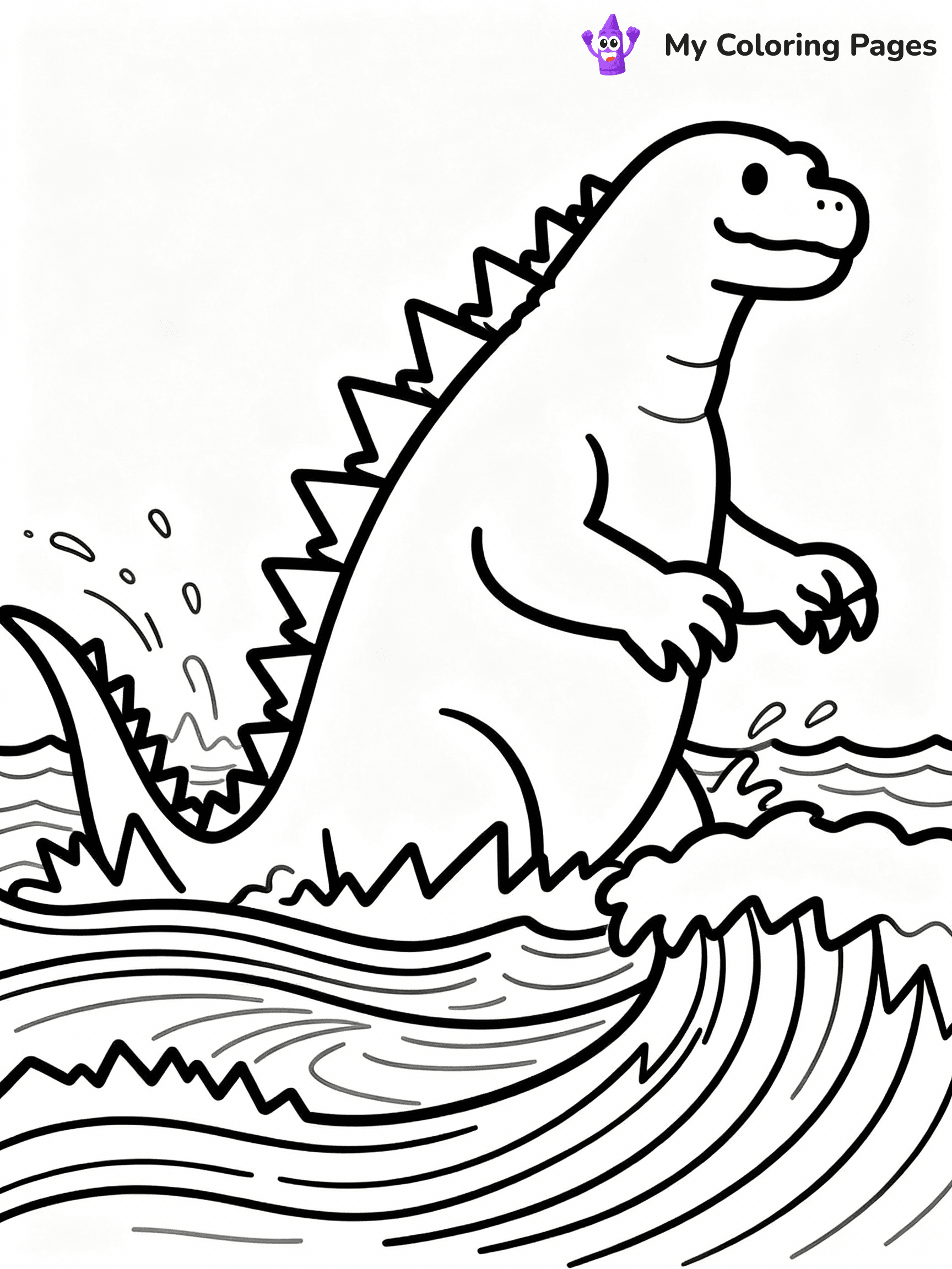 ⚠️ CRITICAL REQUIREMENT - ABSOLUTE BLACK AND WHITE ONLY ⚠️
This MUST be a BLACK AND WHITE line drawing ONLY. NO COLORS whatsoever.
- ONLY pure black lines (#000000) on pure white background (#FFFFFF)
- ABSOLUTELY NO colors, NO shading, NO gradients, NO grayscale
- If there are ANY colors in the output, the image is REJECTED
- This is a COLORING PAGE - meant to be COLORED IN by children
- The output must be UNCOLORED line art ready for coloring
⚠️ SUBJECT TO DRAW: Godzilla emerging from the ocean in Godzilla film style, water splashing, fins visible, waves crashing
(REMEMBER: Output must be BLACK AND WHITE line art only, NOT colored!)
# COLORING PAGE: BLACK OUTLINES ONLY - WHITE BACKGROUND MANDATORY
Create a **coloring book page** using EXACTLY two values: black lines, white space.
## NON-NEGOTIABLE BINARY RULES
- **ONLY #000000 (black) and #FFFFFF (white)** - NO other values exist
- **EVERY PIXEL = BLACK OR WHITE** - no gray/shading/antialiasing
- **WHITE BACKGROUND MANDATORY** - entire canvas stays white
- **ALL SHAPES HOLLOW** - everything is empty outlines waiting to be colored
- **FORBIDDEN:** fills, shading, gradients, patterns, textures, colors
- **NO SOLID REGIONS** - if it's not a thin line, it's wrong
## Universal Line Standards
- Black outlines ONLY - thin, uniform weight
- Every shape completely empty inside
- Closed contours suitable for coloring
- Simple flat illustration - zero depth/3D/realism
- **Style:** Whimsical Doodle Art Alley - rounded, friendly outlines (unless specified)
## Everything = Outline Only
- Characters/animals: hollow shapes
- Objects/clothing: empty contours
- Backgrounds/scenery: line work only
- Natural elements: outlined forms
- Dark/night areas: don't exist (use outlined symbols)
- Textures/patterns: convert to simple lines
## The Test
Can a child color EVERY white space with crayons? If any area is pre-filled/shaded/gray or colored in, it FAILS. Every shape must be waiting to receive color.
**FINAL OUTPUT**: Binary coloring page. Black lines define shapes. White spaces ready for coloring. Nothing else exists. No exceptions. Print-ready.
⚠️ FINAL REMINDER: Draw the subject "Godzilla emerging from the ocean in Godzilla film style, water splashing, fins visible, waves crashing" as BLACK AND WHITE line art. Zero colors in output.