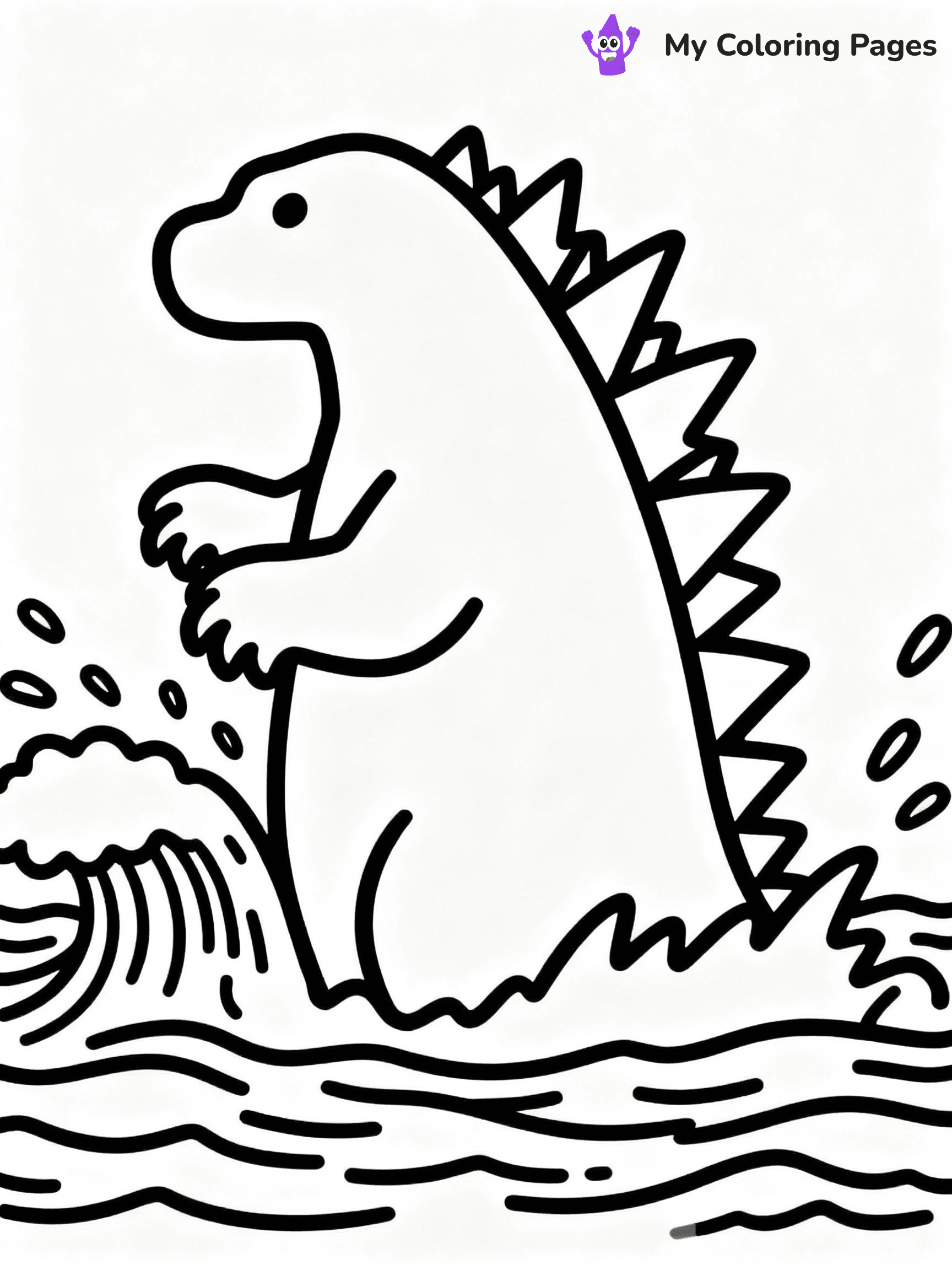 ⚠️ CRITICAL REQUIREMENT - ABSOLUTE BLACK AND WHITE ONLY ⚠️
This MUST be a BLACK AND WHITE line drawing ONLY. NO COLORS whatsoever.
- ONLY pure black lines (#000000) on pure white background (#FFFFFF)
- ABSOLUTELY NO colors, NO shading, NO gradients, NO grayscale
- If there are ANY colors in the output, the image is REJECTED
- This is a COLORING PAGE - meant to be COLORED IN by children
- The output must be UNCOLORED line art ready for coloring
⚠️ SUBJECT TO DRAW: Godzilla emerging from the ocean in Godzilla film style, water splashing, fins visible, waves crashing
(REMEMBER: Output must be BLACK AND WHITE line art only, NOT colored!)
# COLORING PAGE: BLACK OUTLINES ONLY - WHITE BACKGROUND MANDATORY
Create a **coloring book page** using EXACTLY two values: black lines, white space.
## NON-NEGOTIABLE BINARY RULES
- **ONLY #000000 (black) and #FFFFFF (white)** - NO other values exist
- **EVERY PIXEL = BLACK OR WHITE** - no gray/shading/antialiasing
- **WHITE BACKGROUND MANDATORY** - entire canvas stays white
- **ALL SHAPES HOLLOW** - everything is empty outlines waiting to be colored
- **FORBIDDEN:** fills, shading, gradients, patterns, textures, colors
- **NO SOLID REGIONS** - if it's not a thin line, it's wrong
## Universal Line Standards
- Black outlines ONLY - thin, uniform weight
- Every shape completely empty inside
- Closed contours suitable for coloring
- Simple flat illustration - zero depth/3D/realism
- **Style:** Whimsical Doodle Art Alley - rounded, friendly outlines (unless specified)
## Everything = Outline Only
- Characters/animals: hollow shapes
- Objects/clothing: empty contours
- Backgrounds/scenery: line work only
- Natural elements: outlined forms
- Dark/night areas: don't exist (use outlined symbols)
- Textures/patterns: convert to simple lines
## The Test
Can a child color EVERY white space with crayons? If any area is pre-filled/shaded/gray or colored in, it FAILS. Every shape must be waiting to receive color.
**FINAL OUTPUT**: Binary coloring page. Black lines define shapes. White spaces ready for coloring. Nothing else exists. No exceptions. Print-ready.
⚠️ FINAL REMINDER: Draw the subject "Godzilla emerging from the ocean in Godzilla film style, water splashing, fins visible, waves crashing" as BLACK AND WHITE line art. Zero colors in output.