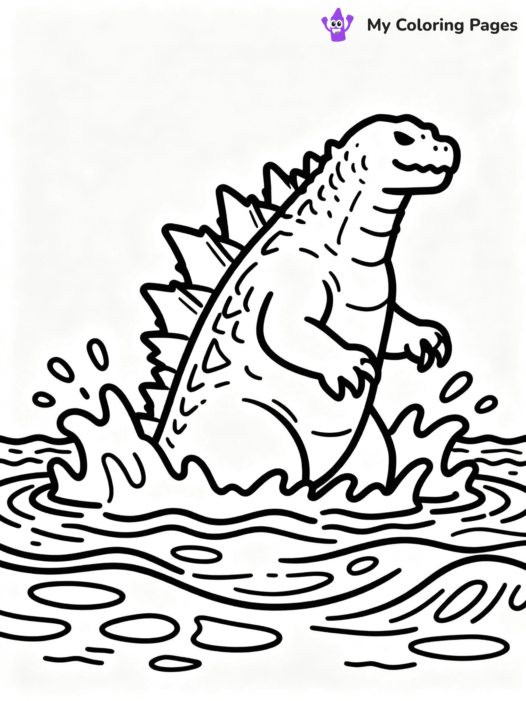 ⚠️ CRITICAL REQUIREMENT - ABSOLUTE BLACK AND WHITE ONLY ⚠️
This MUST be a BLACK AND WHITE line drawing ONLY. NO COLORS whatsoever.
- ONLY pure black lines (#000000) on pure white background (#FFFFFF)
- ABSOLUTELY NO colors, NO shading, NO gradients, NO grayscale
- If there are ANY colors in the output, the image is REJECTED
- This is a COLORING PAGE - meant to be COLORED IN by children
- The output must be UNCOLORED line art ready for coloring
⚠️ SUBJECT TO DRAW: Godzilla emerging from the ocean in Godzilla film style, water splashing, fins visible, waves crashing
(REMEMBER: Output must be BLACK AND WHITE line art only, NOT colored!)
# COLORING PAGE: BLACK OUTLINES ONLY - WHITE BACKGROUND MANDATORY
Create a **coloring book page** using EXACTLY two values: black lines, white space.
## NON-NEGOTIABLE BINARY RULES
- **ONLY #000000 (black) and #FFFFFF (white)** - NO other values exist
- **EVERY PIXEL = BLACK OR WHITE** - no gray/shading/antialiasing
- **WHITE BACKGROUND MANDATORY** - entire canvas stays white
- **ALL SHAPES HOLLOW** - everything is empty outlines waiting to be colored
- **FORBIDDEN:** fills, shading, gradients, patterns, textures, colors
- **NO SOLID REGIONS** - if it's not a thin line, it's wrong
## Universal Line Standards
- Black outlines ONLY - thin, uniform weight
- Every shape completely empty inside
- Closed contours suitable for coloring
- Simple flat illustration - zero depth/3D/realism
- **Style:** Whimsical Doodle Art Alley - rounded, friendly outlines (unless specified)
## Everything = Outline Only
- Characters/animals: hollow shapes
- Objects/clothing: empty contours
- Backgrounds/scenery: line work only
- Natural elements: outlined forms
- Dark/night areas: don't exist (use outlined symbols)
- Textures/patterns: convert to simple lines
## The Test
Can a child color EVERY white space with crayons? If any area is pre-filled/shaded/gray or colored in, it FAILS. Every shape must be waiting to receive color.
**FINAL OUTPUT**: Binary coloring page. Black lines define shapes. White spaces ready for coloring. Nothing else exists. No exceptions. Print-ready.
⚠️ FINAL REMINDER: Draw the subject "Godzilla emerging from the ocean in Godzilla film style, water splashing, fins visible, waves crashing" as BLACK AND WHITE line art. Zero colors in output.