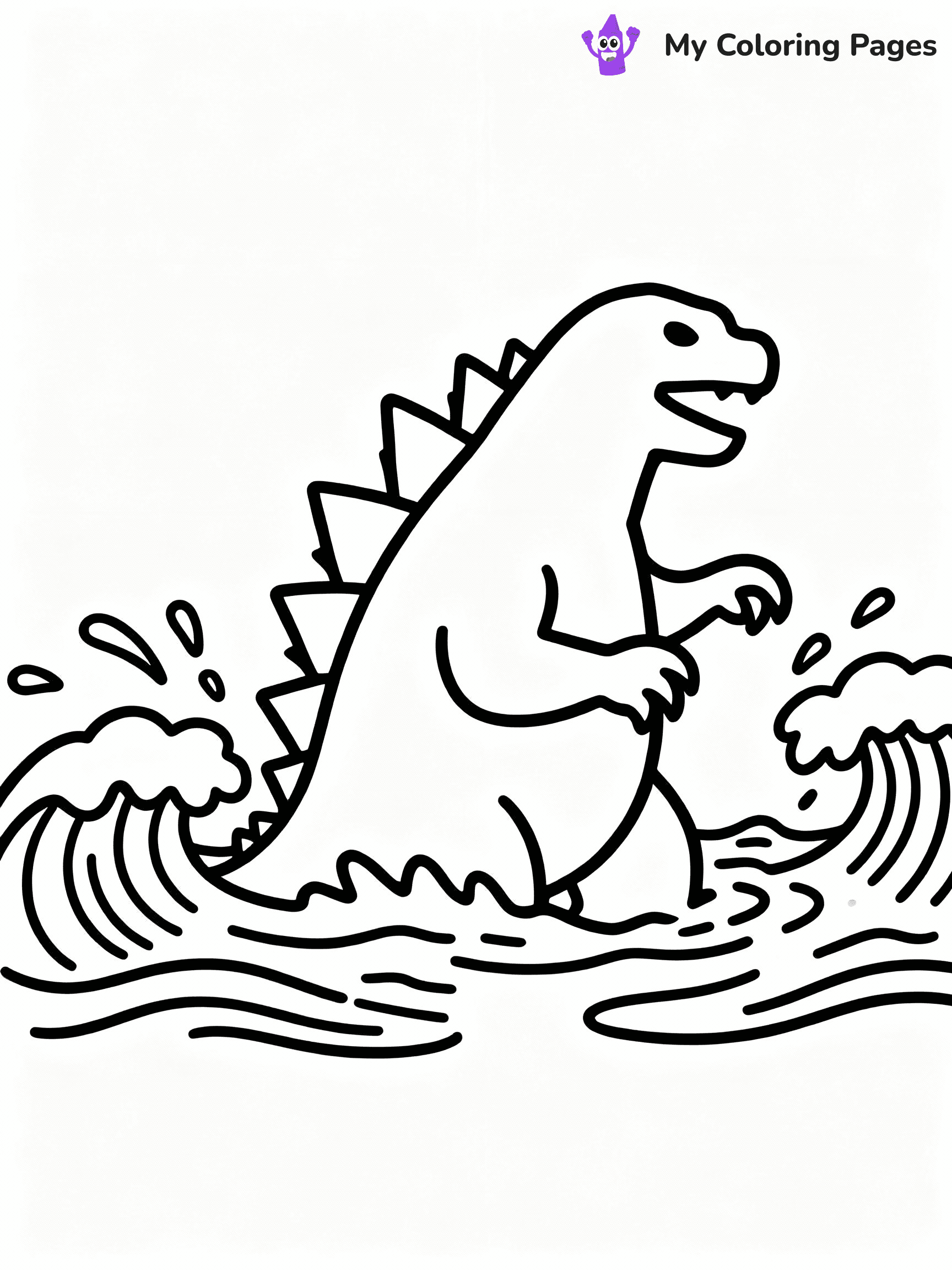 ⚠️ CRITICAL REQUIREMENT - ABSOLUTE BLACK AND WHITE ONLY ⚠️
This MUST be a BLACK AND WHITE line drawing ONLY. NO COLORS whatsoever.
- ONLY pure black lines (#000000) on pure white background (#FFFFFF)
- ABSOLUTELY NO colors, NO shading, NO gradients, NO grayscale
- If there are ANY colors in the output, the image is REJECTED
- This is a COLORING PAGE - meant to be COLORED IN by children
- The output must be UNCOLORED line art ready for coloring
⚠️ SUBJECT TO DRAW: Godzilla emerging from the ocean in Godzilla film style, water splashing, fins visible, waves crashing
(REMEMBER: Output must be BLACK AND WHITE line art only, NOT colored!)
# COLORING PAGE: BLACK OUTLINES ONLY - WHITE BACKGROUND MANDATORY
Create a **coloring book page** using EXACTLY two values: black lines, white space.
## NON-NEGOTIABLE BINARY RULES
- **ONLY #000000 (black) and #FFFFFF (white)** - NO other values exist
- **EVERY PIXEL = BLACK OR WHITE** - no gray/shading/antialiasing
- **WHITE BACKGROUND MANDATORY** - entire canvas stays white
- **ALL SHAPES HOLLOW** - everything is empty outlines waiting to be colored
- **FORBIDDEN:** fills, shading, gradients, patterns, textures, colors
- **NO SOLID REGIONS** - if it's not a thin line, it's wrong
## Universal Line Standards
- Black outlines ONLY - thin, uniform weight
- Every shape completely empty inside
- Closed contours suitable for coloring
- Simple flat illustration - zero depth/3D/realism
- **Style:** Whimsical Doodle Art Alley - rounded, friendly outlines (unless specified)
## Everything = Outline Only
- Characters/animals: hollow shapes
- Objects/clothing: empty contours
- Backgrounds/scenery: line work only
- Natural elements: outlined forms
- Dark/night areas: don't exist (use outlined symbols)
- Textures/patterns: convert to simple lines
## The Test
Can a child color EVERY white space with crayons? If any area is pre-filled/shaded/gray or colored in, it FAILS. Every shape must be waiting to receive color.
**FINAL OUTPUT**: Binary coloring page. Black lines define shapes. White spaces ready for coloring. Nothing else exists. No exceptions. Print-ready.
⚠️ FINAL REMINDER: Draw the subject "Godzilla emerging from the ocean in Godzilla film style, water splashing, fins visible, waves crashing" as BLACK AND WHITE line art. Zero colors in output.