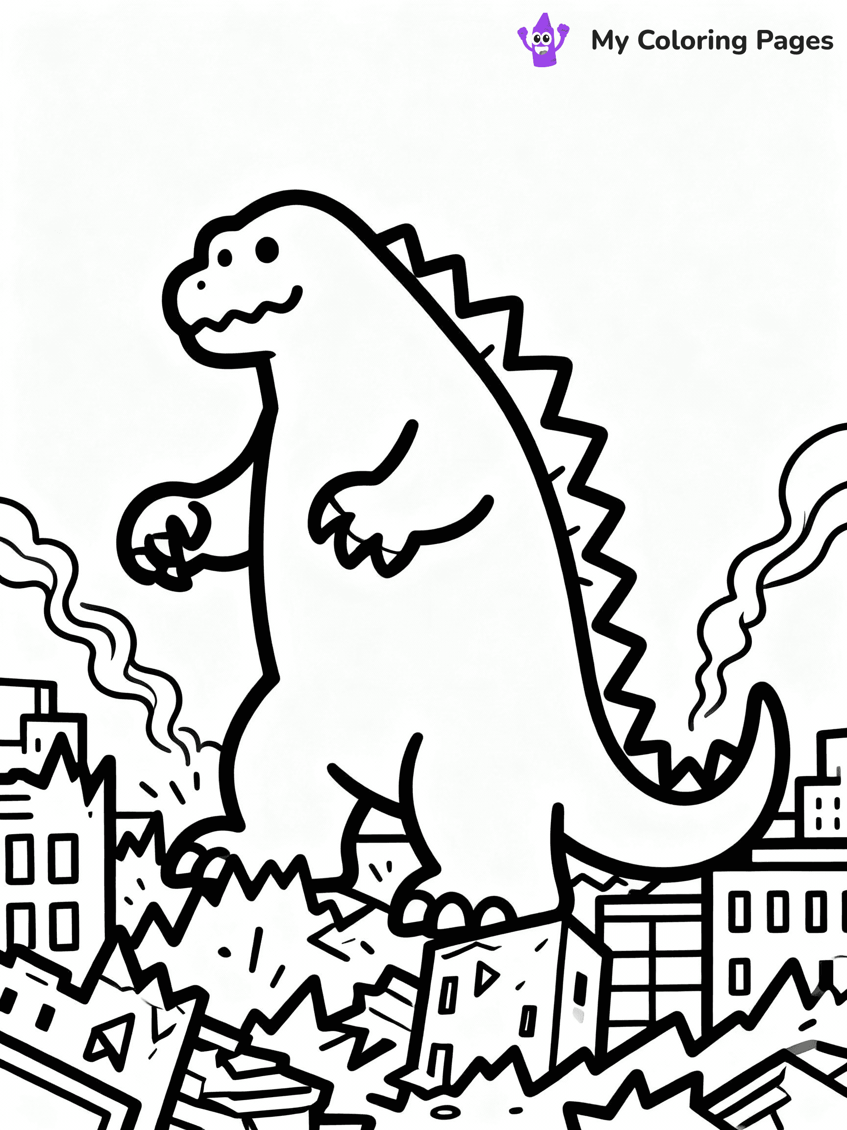 ⚠️ CRITICAL REQUIREMENT - ABSOLUTE BLACK AND WHITE ONLY ⚠️
This MUST be a BLACK AND WHITE line drawing ONLY. NO COLORS whatsoever.
- ONLY pure black lines (#000000) on pure white background (#FFFFFF)
- ABSOLUTELY NO colors, NO shading, NO gradients, NO grayscale
- If there are ANY colors in the output, the image is REJECTED
- This is a COLORING PAGE - meant to be COLORED IN by children
- The output must be UNCOLORED line art ready for coloring
⚠️ SUBJECT TO DRAW: Godzilla towering over a cityscape, buildings crumbling, smoke rising from destruction
(REMEMBER: Output must be BLACK AND WHITE line art only, NOT colored!)
# COLORING PAGE: BLACK OUTLINES ONLY - WHITE BACKGROUND MANDATORY
Create a **coloring book page** using EXACTLY two values: black lines, white space.
## NON-NEGOTIABLE BINARY RULES
- **ONLY #000000 (black) and #FFFFFF (white)** - NO other values exist
- **EVERY PIXEL = BLACK OR WHITE** - no gray/shading/antialiasing
- **WHITE BACKGROUND MANDATORY** - entire canvas stays white
- **ALL SHAPES HOLLOW** - everything is empty outlines waiting to be colored
- **FORBIDDEN:** fills, shading, gradients, patterns, textures, colors
- **NO SOLID REGIONS** - if it's not a thin line, it's wrong
## Universal Line Standards
- Black outlines ONLY - thin, uniform weight
- Every shape completely empty inside
- Closed contours suitable for coloring
- Simple flat illustration - zero depth/3D/realism
- **Style:** Whimsical Doodle Art Alley - rounded, friendly outlines (unless specified)
## Everything = Outline Only
- Characters/animals: hollow shapes
- Objects/clothing: empty contours
- Backgrounds/scenery: line work only
- Natural elements: outlined forms
- Dark/night areas: don't exist (use outlined symbols)
- Textures/patterns: convert to simple lines
## The Test
Can a child color EVERY white space with crayons? If any area is pre-filled/shaded/gray or colored in, it FAILS. Every shape must be waiting to receive color.
**FINAL OUTPUT**: Binary coloring page. Black lines define shapes. White spaces ready for coloring. Nothing else exists. No exceptions. Print-ready.
⚠️ FINAL REMINDER: Draw the subject "Godzilla towering over a cityscape, buildings crumbling, smoke rising from destruction" as BLACK AND WHITE line art. Zero colors in output.