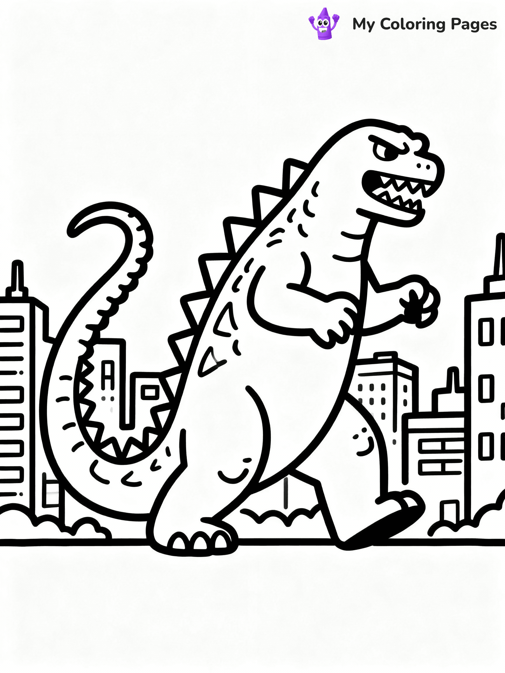 ⚠️ CRITICAL REQUIREMENT - ABSOLUTE BLACK AND WHITE ONLY ⚠️
This MUST be a BLACK AND WHITE line drawing ONLY. NO COLORS whatsoever.
- ONLY pure black lines (#000000) on pure white background (#FFFFFF)
- ABSOLUTELY NO colors, NO shading, NO gradients, NO grayscale
- If there are ANY colors in the output, the image is REJECTED
- This is a COLORING PAGE - meant to be COLORED IN by children
- The output must be UNCOLORED line art ready for coloring
⚠️ SUBJECT TO DRAW: Classic Godzilla stomping through a city, fierce expression, tail coiling behind
(REMEMBER: Output must be BLACK AND WHITE line art only, NOT colored!)
# COLORING PAGE: BLACK OUTLINES ONLY - WHITE BACKGROUND MANDATORY
Create a **coloring book page** using EXACTLY two values: black lines, white space.
## NON-NEGOTIABLE BINARY RULES
- **ONLY #000000 (black) and #FFFFFF (white)** - NO other values exist
- **EVERY PIXEL = BLACK OR WHITE** - no gray/shading/antialiasing
- **WHITE BACKGROUND MANDATORY** - entire canvas stays white
- **ALL SHAPES HOLLOW** - everything is empty outlines waiting to be colored
- **FORBIDDEN:** fills, shading, gradients, patterns, textures, colors
- **NO SOLID REGIONS** - if it's not a thin line, it's wrong
## Universal Line Standards
- Black outlines ONLY - thin, uniform weight
- Every shape completely empty inside
- Closed contours suitable for coloring
- Simple flat illustration - zero depth/3D/realism
- **Style:** Whimsical Doodle Art Alley - rounded, friendly outlines (unless specified)
## Everything = Outline Only
- Characters/animals: hollow shapes
- Objects/clothing: empty contours
- Backgrounds/scenery: line work only
- Natural elements: outlined forms
- Dark/night areas: don't exist (use outlined symbols)
- Textures/patterns: convert to simple lines
## The Test
Can a child color EVERY white space with crayons? If any area is pre-filled/shaded/gray or colored in, it FAILS. Every shape must be waiting to receive color.
**FINAL OUTPUT**: Binary coloring page. Black lines define shapes. White spaces ready for coloring. Nothing else exists. No exceptions. Print-ready.
⚠️ FINAL REMINDER: Draw the subject "Classic Godzilla stomping through a city, fierce expression, tail coiling behind" as BLACK AND WHITE line art. Zero colors in output.