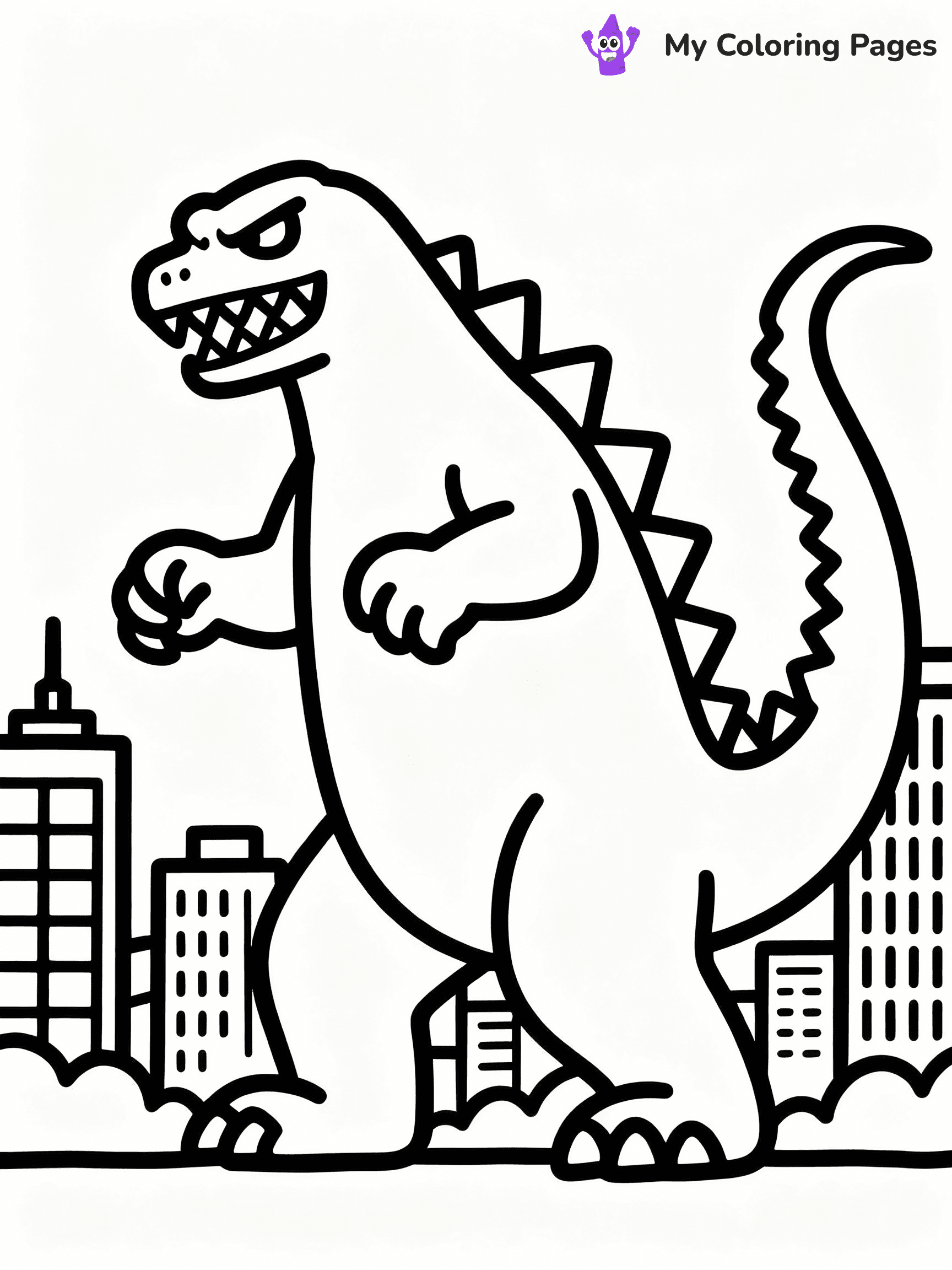 ⚠️ CRITICAL REQUIREMENT - ABSOLUTE BLACK AND WHITE ONLY ⚠️
This MUST be a BLACK AND WHITE line drawing ONLY. NO COLORS whatsoever.
- ONLY pure black lines (#000000) on pure white background (#FFFFFF)
- ABSOLUTELY NO colors, NO shading, NO gradients, NO grayscale
- If there are ANY colors in the output, the image is REJECTED
- This is a COLORING PAGE - meant to be COLORED IN by children
- The output must be UNCOLORED line art ready for coloring
⚠️ SUBJECT TO DRAW: Classic Godzilla stomping through a city, fierce expression, tail coiling behind
(REMEMBER: Output must be BLACK AND WHITE line art only, NOT colored!)
# COLORING PAGE: BLACK OUTLINES ONLY - WHITE BACKGROUND MANDATORY
Create a **coloring book page** using EXACTLY two values: black lines, white space.
## NON-NEGOTIABLE BINARY RULES
- **ONLY #000000 (black) and #FFFFFF (white)** - NO other values exist
- **EVERY PIXEL = BLACK OR WHITE** - no gray/shading/antialiasing
- **WHITE BACKGROUND MANDATORY** - entire canvas stays white
- **ALL SHAPES HOLLOW** - everything is empty outlines waiting to be colored
- **FORBIDDEN:** fills, shading, gradients, patterns, textures, colors
- **NO SOLID REGIONS** - if it's not a thin line, it's wrong
## Universal Line Standards
- Black outlines ONLY - thin, uniform weight
- Every shape completely empty inside
- Closed contours suitable for coloring
- Simple flat illustration - zero depth/3D/realism
- **Style:** Whimsical Doodle Art Alley - rounded, friendly outlines (unless specified)
## Everything = Outline Only
- Characters/animals: hollow shapes
- Objects/clothing: empty contours
- Backgrounds/scenery: line work only
- Natural elements: outlined forms
- Dark/night areas: don't exist (use outlined symbols)
- Textures/patterns: convert to simple lines
## The Test
Can a child color EVERY white space with crayons? If any area is pre-filled/shaded/gray or colored in, it FAILS. Every shape must be waiting to receive color.
**FINAL OUTPUT**: Binary coloring page. Black lines define shapes. White spaces ready for coloring. Nothing else exists. No exceptions. Print-ready.
⚠️ FINAL REMINDER: Draw the subject "Classic Godzilla stomping through a city, fierce expression, tail coiling behind" as BLACK AND WHITE line art. Zero colors in output.