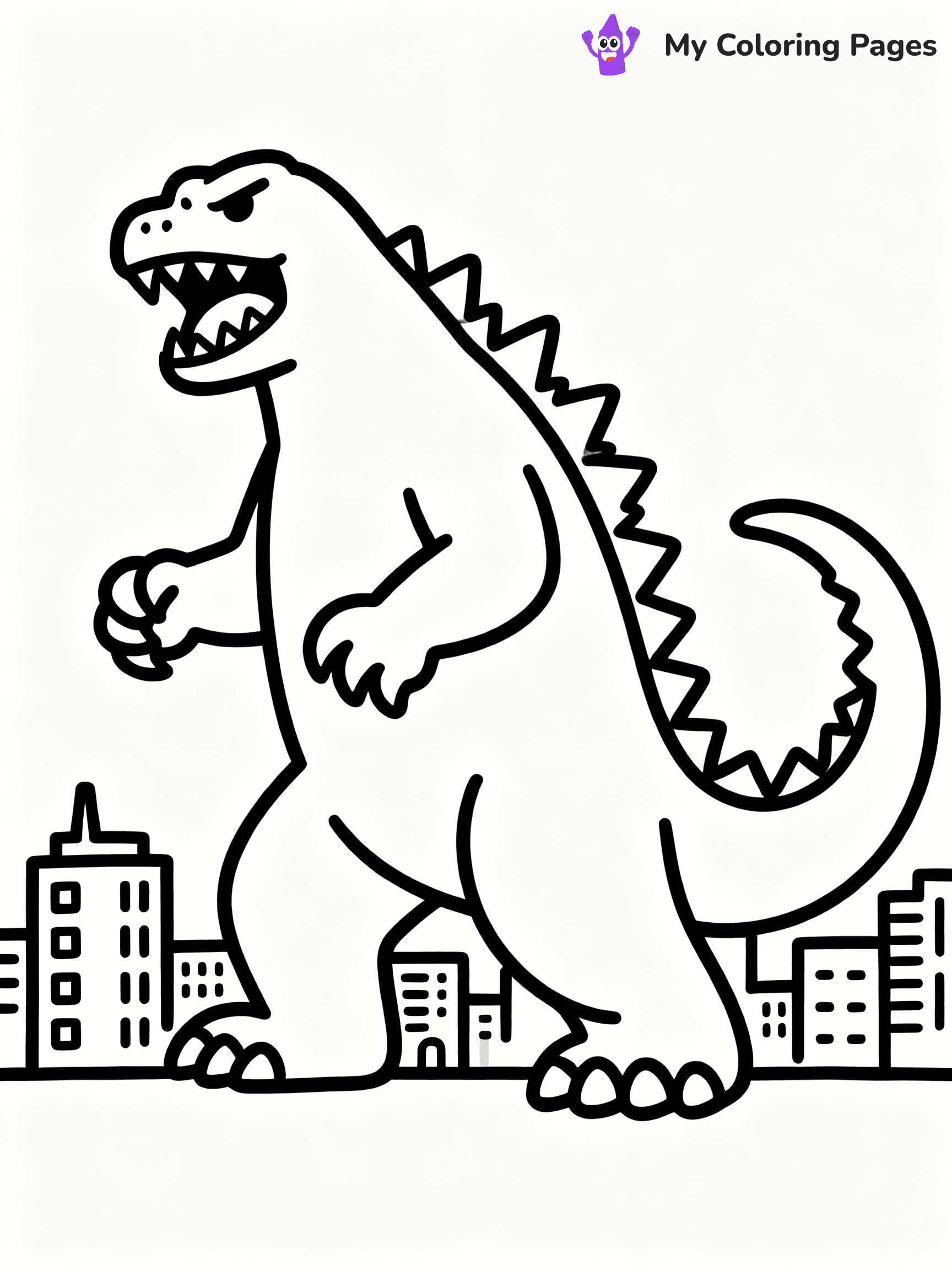 ⚠️ CRITICAL REQUIREMENT - ABSOLUTE BLACK AND WHITE ONLY ⚠️
This MUST be a BLACK AND WHITE line drawing ONLY. NO COLORS whatsoever.
- ONLY pure black lines (#000000) on pure white background (#FFFFFF)
- ABSOLUTELY NO colors, NO shading, NO gradients, NO grayscale
- If there are ANY colors in the output, the image is REJECTED
- This is a COLORING PAGE - meant to be COLORED IN by children
- The output must be UNCOLORED line art ready for coloring
⚠️ SUBJECT TO DRAW: Classic Godzilla stomping through a city, fierce expression, tail coiling behind
(REMEMBER: Output must be BLACK AND WHITE line art only, NOT colored!)
# COLORING PAGE: BLACK OUTLINES ONLY - WHITE BACKGROUND MANDATORY
Create a **coloring book page** using EXACTLY two values: black lines, white space.
## NON-NEGOTIABLE BINARY RULES
- **ONLY #000000 (black) and #FFFFFF (white)** - NO other values exist
- **EVERY PIXEL = BLACK OR WHITE** - no gray/shading/antialiasing
- **WHITE BACKGROUND MANDATORY** - entire canvas stays white
- **ALL SHAPES HOLLOW** - everything is empty outlines waiting to be colored
- **FORBIDDEN:** fills, shading, gradients, patterns, textures, colors
- **NO SOLID REGIONS** - if it's not a thin line, it's wrong
## Universal Line Standards
- Black outlines ONLY - thin, uniform weight
- Every shape completely empty inside
- Closed contours suitable for coloring
- Simple flat illustration - zero depth/3D/realism
- **Style:** Whimsical Doodle Art Alley - rounded, friendly outlines (unless specified)
## Everything = Outline Only
- Characters/animals: hollow shapes
- Objects/clothing: empty contours
- Backgrounds/scenery: line work only
- Natural elements: outlined forms
- Dark/night areas: don't exist (use outlined symbols)
- Textures/patterns: convert to simple lines
## The Test
Can a child color EVERY white space with crayons? If any area is pre-filled/shaded/gray or colored in, it FAILS. Every shape must be waiting to receive color.
**FINAL OUTPUT**: Binary coloring page. Black lines define shapes. White spaces ready for coloring. Nothing else exists. No exceptions. Print-ready.
⚠️ FINAL REMINDER: Draw the subject "Classic Godzilla stomping through a city, fierce expression, tail coiling behind" as BLACK AND WHITE line art. Zero colors in output.