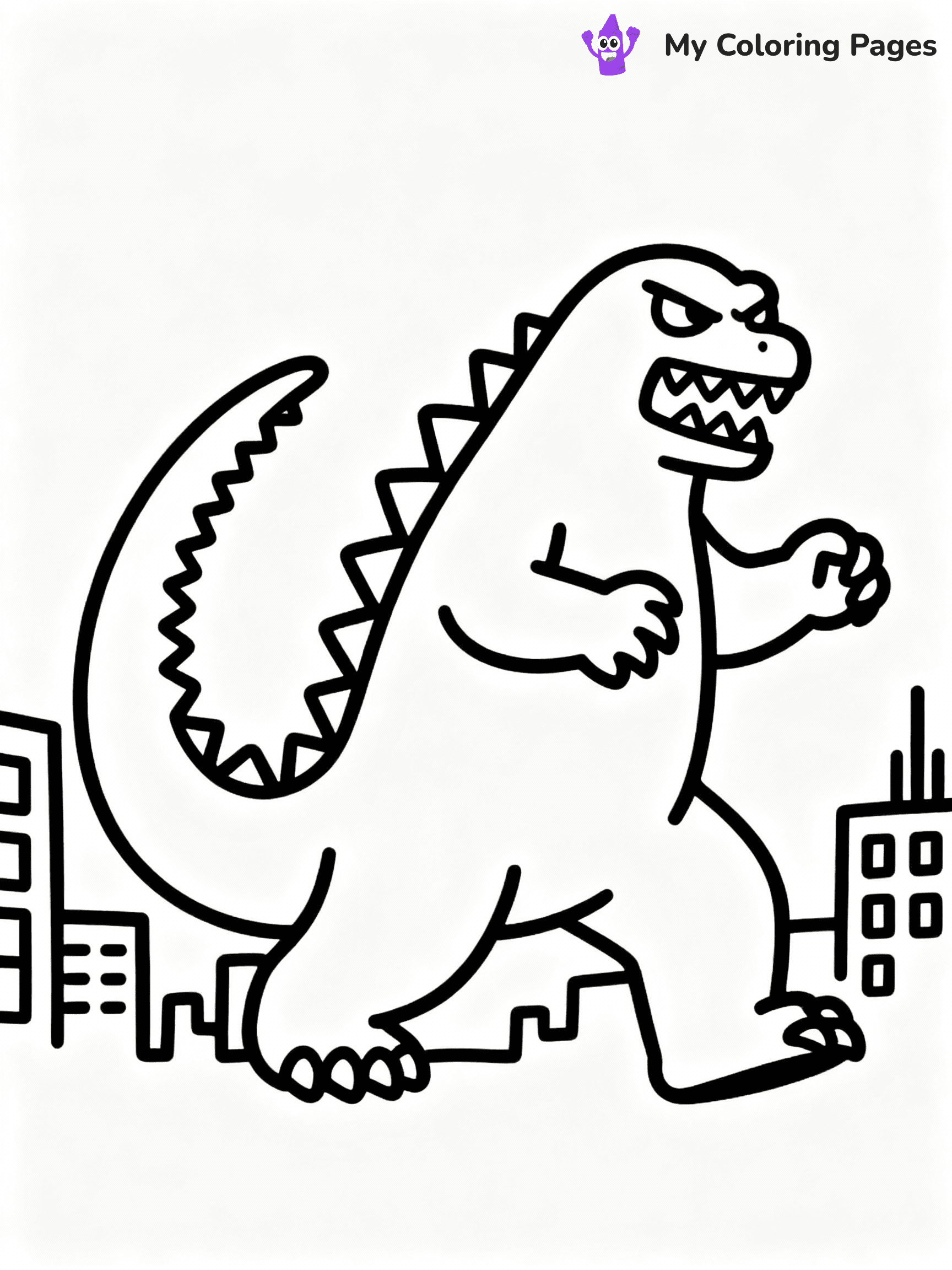 ⚠️ CRITICAL REQUIREMENT - ABSOLUTE BLACK AND WHITE ONLY ⚠️
This MUST be a BLACK AND WHITE line drawing ONLY. NO COLORS whatsoever.
- ONLY pure black lines (#000000) on pure white background (#FFFFFF)
- ABSOLUTELY NO colors, NO shading, NO gradients, NO grayscale
- If there are ANY colors in the output, the image is REJECTED
- This is a COLORING PAGE - meant to be COLORED IN by children
- The output must be UNCOLORED line art ready for coloring
⚠️ SUBJECT TO DRAW: Classic Godzilla stomping through a city, fierce expression, tail coiling behind
(REMEMBER: Output must be BLACK AND WHITE line art only, NOT colored!)
# COLORING PAGE: BLACK OUTLINES ONLY - WHITE BACKGROUND MANDATORY
Create a **coloring book page** using EXACTLY two values: black lines, white space.
## NON-NEGOTIABLE BINARY RULES
- **ONLY #000000 (black) and #FFFFFF (white)** - NO other values exist
- **EVERY PIXEL = BLACK OR WHITE** - no gray/shading/antialiasing
- **WHITE BACKGROUND MANDATORY** - entire canvas stays white
- **ALL SHAPES HOLLOW** - everything is empty outlines waiting to be colored
- **FORBIDDEN:** fills, shading, gradients, patterns, textures, colors
- **NO SOLID REGIONS** - if it's not a thin line, it's wrong
## Universal Line Standards
- Black outlines ONLY - thin, uniform weight
- Every shape completely empty inside
- Closed contours suitable for coloring
- Simple flat illustration - zero depth/3D/realism
- **Style:** Whimsical Doodle Art Alley - rounded, friendly outlines (unless specified)
## Everything = Outline Only
- Characters/animals: hollow shapes
- Objects/clothing: empty contours
- Backgrounds/scenery: line work only
- Natural elements: outlined forms
- Dark/night areas: don't exist (use outlined symbols)
- Textures/patterns: convert to simple lines
## The Test
Can a child color EVERY white space with crayons? If any area is pre-filled/shaded/gray or colored in, it FAILS. Every shape must be waiting to receive color.
**FINAL OUTPUT**: Binary coloring page. Black lines define shapes. White spaces ready for coloring. Nothing else exists. No exceptions. Print-ready.
⚠️ FINAL REMINDER: Draw the subject "Classic Godzilla stomping through a city, fierce expression, tail coiling behind" as BLACK AND WHITE line art. Zero colors in output.