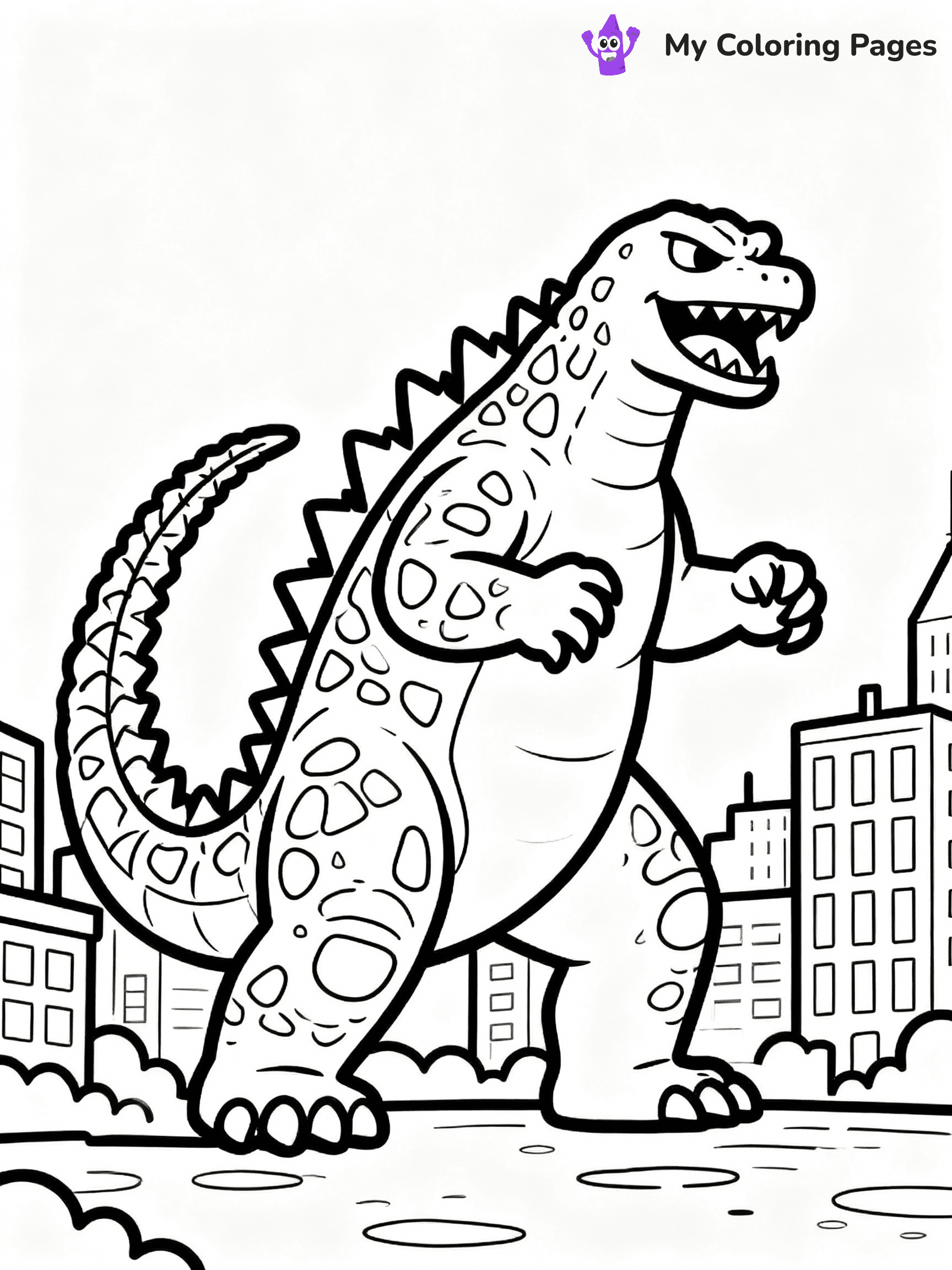 ⚠️ CRITICAL REQUIREMENT - ABSOLUTE BLACK AND WHITE ONLY ⚠️
This MUST be a BLACK AND WHITE line drawing ONLY. NO COLORS whatsoever.
- ONLY pure black lines (#000000) on pure white background (#FFFFFF)
- ABSOLUTELY NO colors, NO shading, NO gradients, NO grayscale
- If there are ANY colors in the output, the image is REJECTED
- This is a COLORING PAGE - meant to be COLORED IN by children
- The output must be UNCOLORED line art ready for coloring
⚠️ SUBJECT TO DRAW: Classic Godzilla stomping through a city, fierce expression, tail coiling behind
(REMEMBER: Output must be BLACK AND WHITE line art only, NOT colored!)
# COLORING PAGE: BLACK OUTLINES ONLY - WHITE BACKGROUND MANDATORY
Create a **coloring book page** using EXACTLY two values: black lines, white space.
## NON-NEGOTIABLE BINARY RULES
- **ONLY #000000 (black) and #FFFFFF (white)** - NO other values exist
- **EVERY PIXEL = BLACK OR WHITE** - no gray/shading/antialiasing
- **WHITE BACKGROUND MANDATORY** - entire canvas stays white
- **ALL SHAPES HOLLOW** - everything is empty outlines waiting to be colored
- **FORBIDDEN:** fills, shading, gradients, patterns, textures, colors
- **NO SOLID REGIONS** - if it's not a thin line, it's wrong
## Universal Line Standards
- Black outlines ONLY - thin, uniform weight
- Every shape completely empty inside
- Closed contours suitable for coloring
- Simple flat illustration - zero depth/3D/realism
- **Style:** Whimsical Doodle Art Alley - rounded, friendly outlines (unless specified)
## Everything = Outline Only
- Characters/animals: hollow shapes
- Objects/clothing: empty contours
- Backgrounds/scenery: line work only
- Natural elements: outlined forms
- Dark/night areas: don't exist (use outlined symbols)
- Textures/patterns: convert to simple lines
## The Test
Can a child color EVERY white space with crayons? If any area is pre-filled/shaded/gray or colored in, it FAILS. Every shape must be waiting to receive color.
**FINAL OUTPUT**: Binary coloring page. Black lines define shapes. White spaces ready for coloring. Nothing else exists. No exceptions. Print-ready.
⚠️ FINAL REMINDER: Draw the subject "Classic Godzilla stomping through a city, fierce expression, tail coiling behind" as BLACK AND WHITE line art. Zero colors in output.