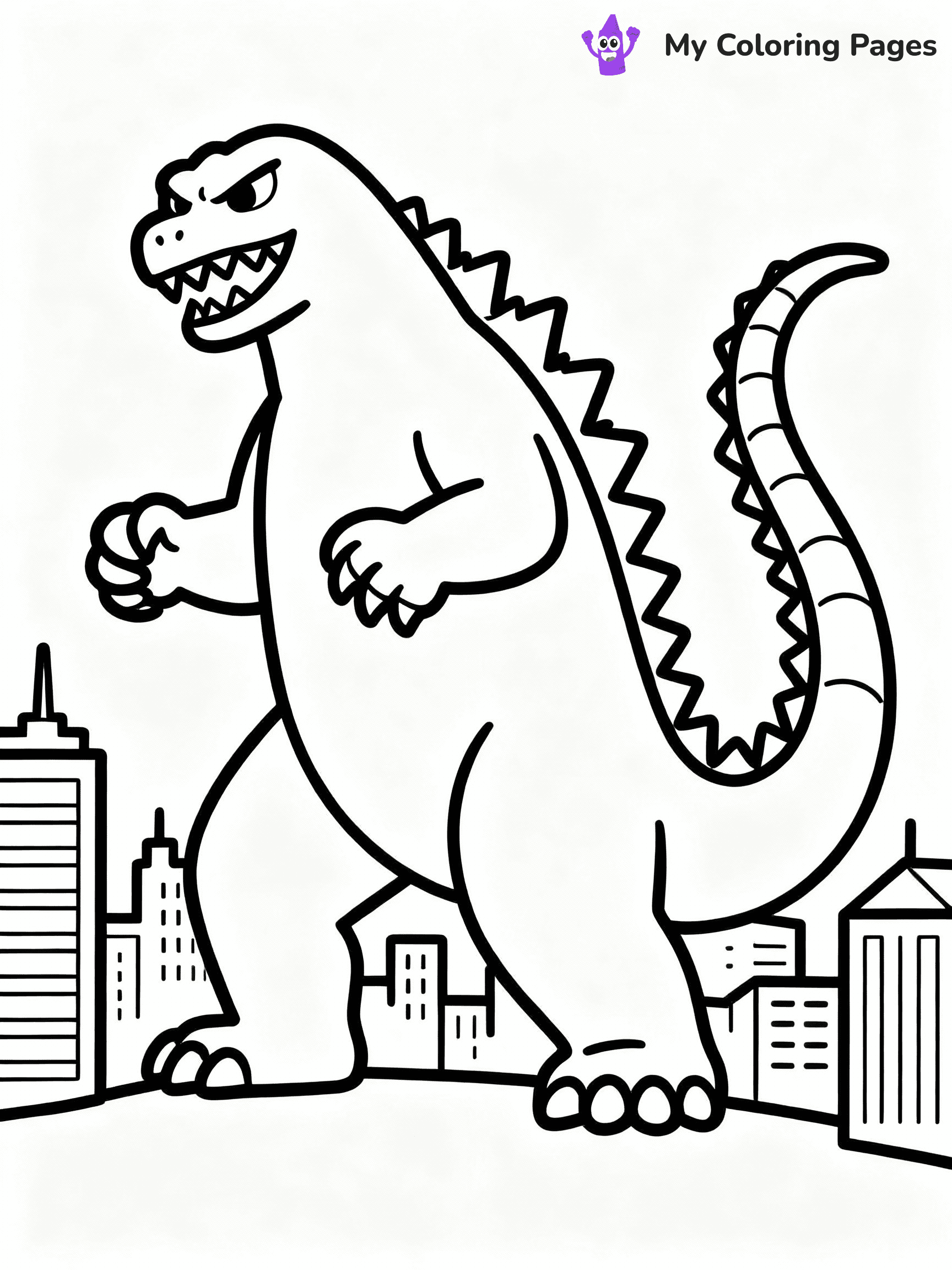 ⚠️ CRITICAL REQUIREMENT - ABSOLUTE BLACK AND WHITE ONLY ⚠️
This MUST be a BLACK AND WHITE line drawing ONLY. NO COLORS whatsoever.
- ONLY pure black lines (#000000) on pure white background (#FFFFFF)
- ABSOLUTELY NO colors, NO shading, NO gradients, NO grayscale
- If there are ANY colors in the output, the image is REJECTED
- This is a COLORING PAGE - meant to be COLORED IN by children
- The output must be UNCOLORED line art ready for coloring
⚠️ SUBJECT TO DRAW: Classic Godzilla stomping through a city, fierce expression, tail coiling behind
(REMEMBER: Output must be BLACK AND WHITE line art only, NOT colored!)
# COLORING PAGE: BLACK OUTLINES ONLY - WHITE BACKGROUND MANDATORY
Create a **coloring book page** using EXACTLY two values: black lines, white space.
## NON-NEGOTIABLE BINARY RULES
- **ONLY #000000 (black) and #FFFFFF (white)** - NO other values exist
- **EVERY PIXEL = BLACK OR WHITE** - no gray/shading/antialiasing
- **WHITE BACKGROUND MANDATORY** - entire canvas stays white
- **ALL SHAPES HOLLOW** - everything is empty outlines waiting to be colored
- **FORBIDDEN:** fills, shading, gradients, patterns, textures, colors
- **NO SOLID REGIONS** - if it's not a thin line, it's wrong
## Universal Line Standards
- Black outlines ONLY - thin, uniform weight
- Every shape completely empty inside
- Closed contours suitable for coloring
- Simple flat illustration - zero depth/3D/realism
- **Style:** Whimsical Doodle Art Alley - rounded, friendly outlines (unless specified)
## Everything = Outline Only
- Characters/animals: hollow shapes
- Objects/clothing: empty contours
- Backgrounds/scenery: line work only
- Natural elements: outlined forms
- Dark/night areas: don't exist (use outlined symbols)
- Textures/patterns: convert to simple lines
## The Test
Can a child color EVERY white space with crayons? If any area is pre-filled/shaded/gray or colored in, it FAILS. Every shape must be waiting to receive color.
**FINAL OUTPUT**: Binary coloring page. Black lines define shapes. White spaces ready for coloring. Nothing else exists. No exceptions. Print-ready.
⚠️ FINAL REMINDER: Draw the subject "Classic Godzilla stomping through a city, fierce expression, tail coiling behind" as BLACK AND WHITE line art. Zero colors in output.