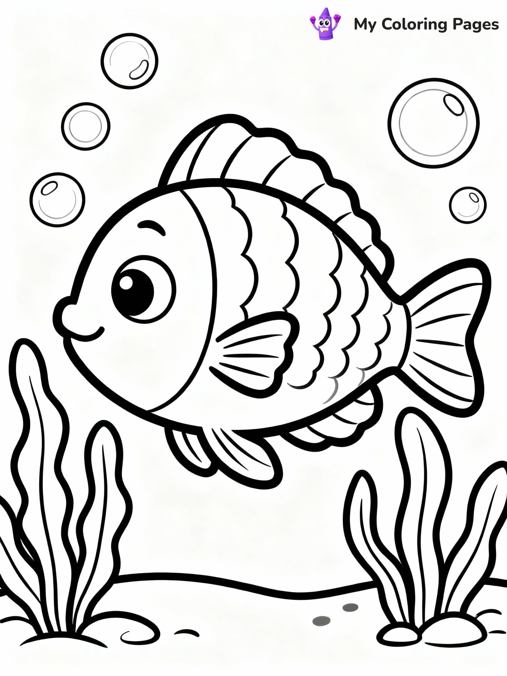 Rainbow Fish Coloring Pages - 12