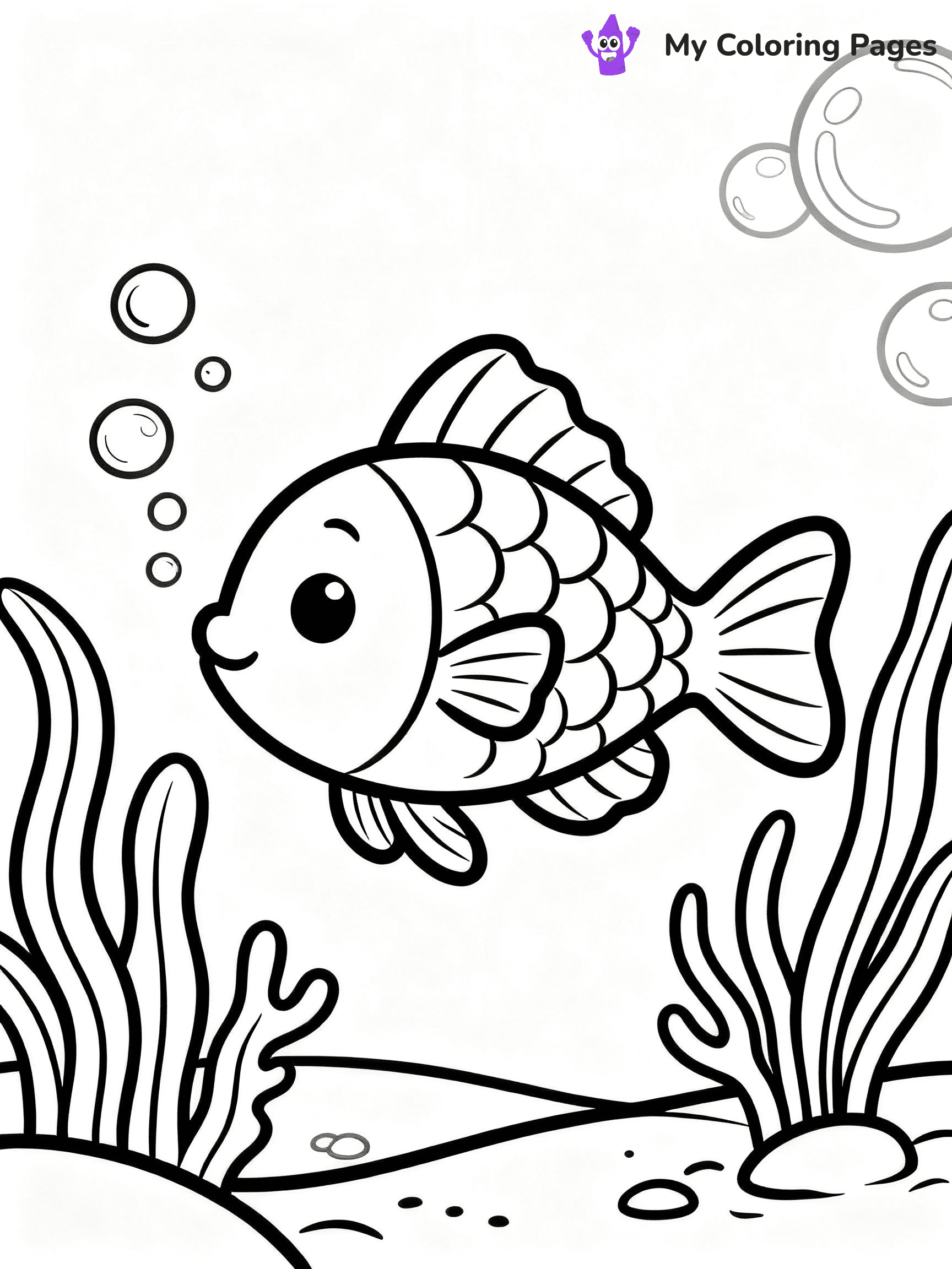 Rainbow Fish Coloring Pages - 8
