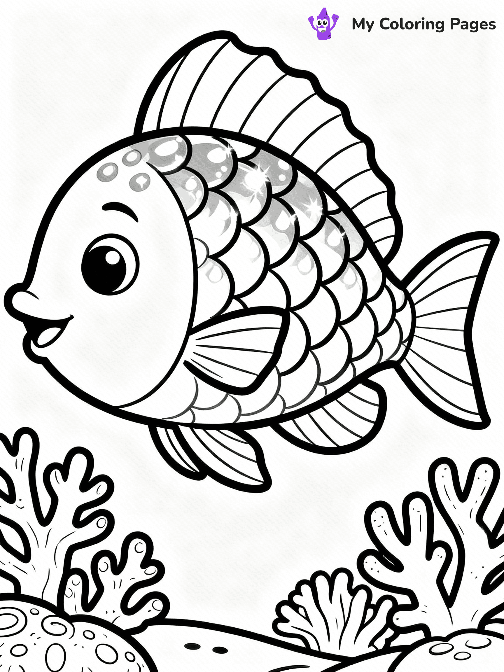 Rainbow Fish Coloring Pages - 1