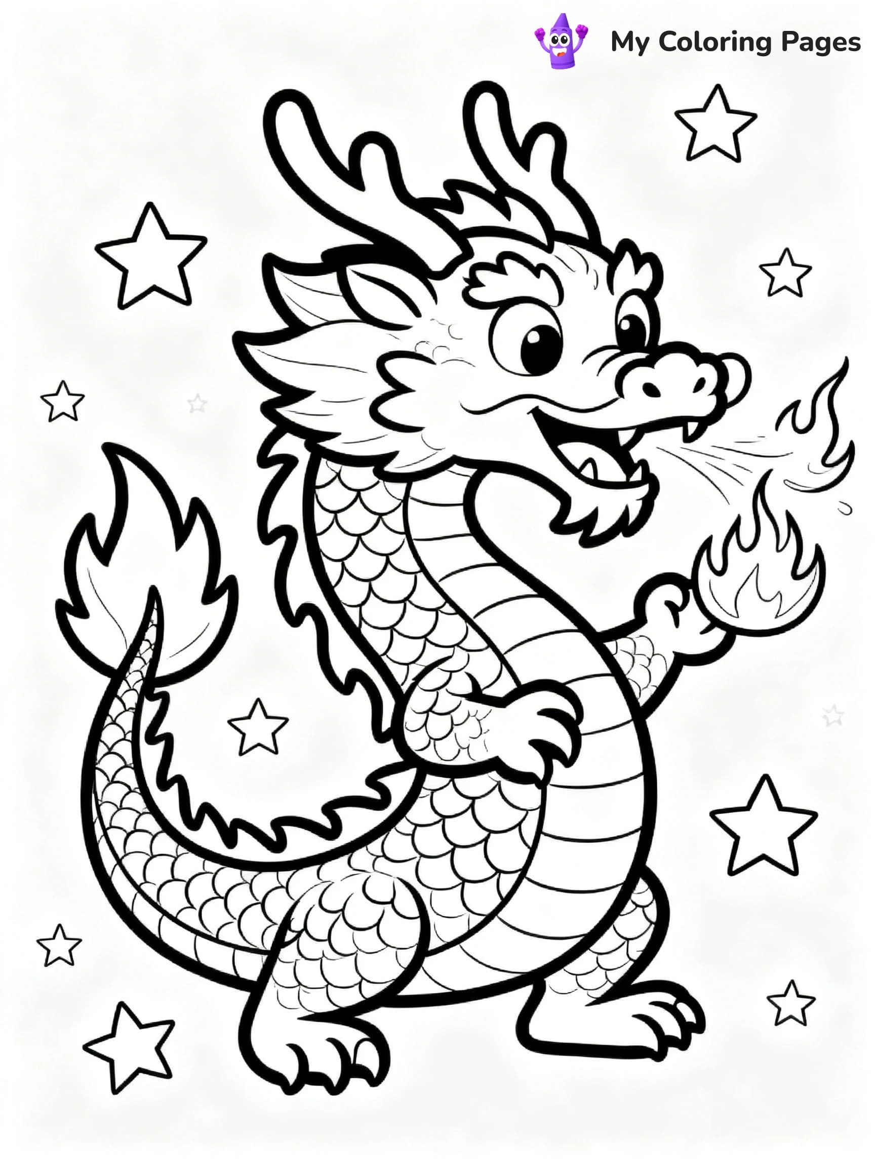 Chinese Dragon Coloring Pages - 23