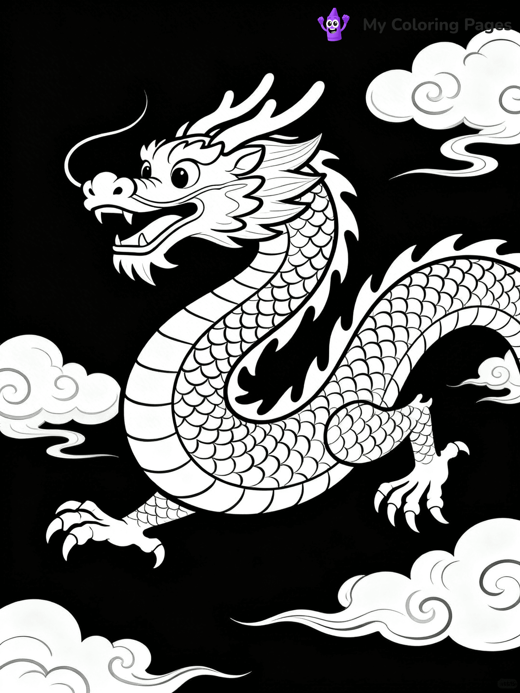 Chinese Dragon Coloring Pages - 12
