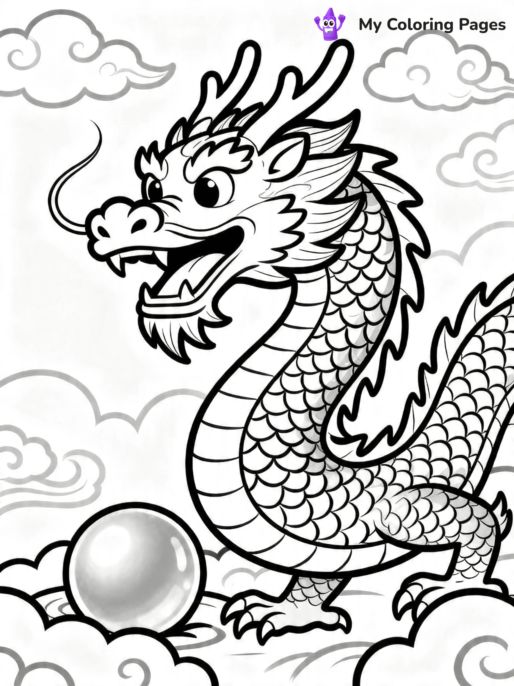Chinese Dragon Coloring Pages - 4