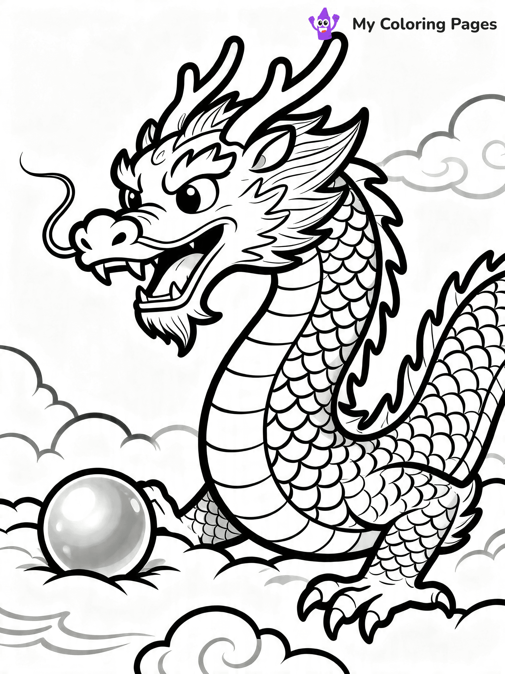 Chinese Dragon Coloring Pages - 2