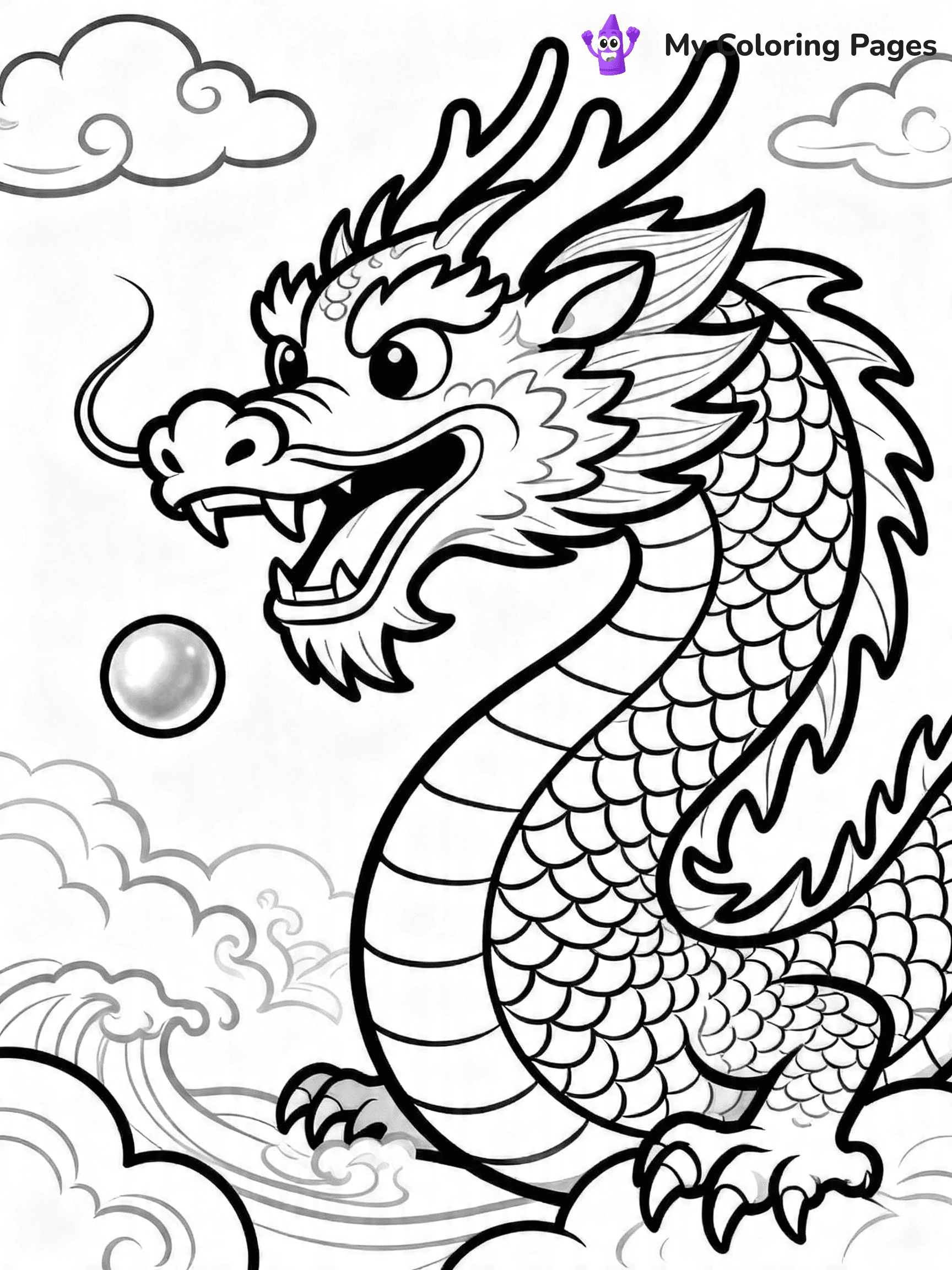 Chinese Dragon Coloring Pages - 1