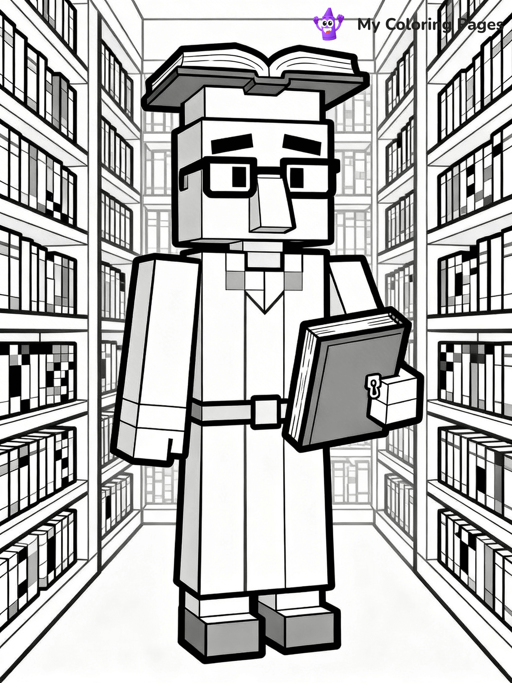 Minecraft Villager Coloring Pages - 1