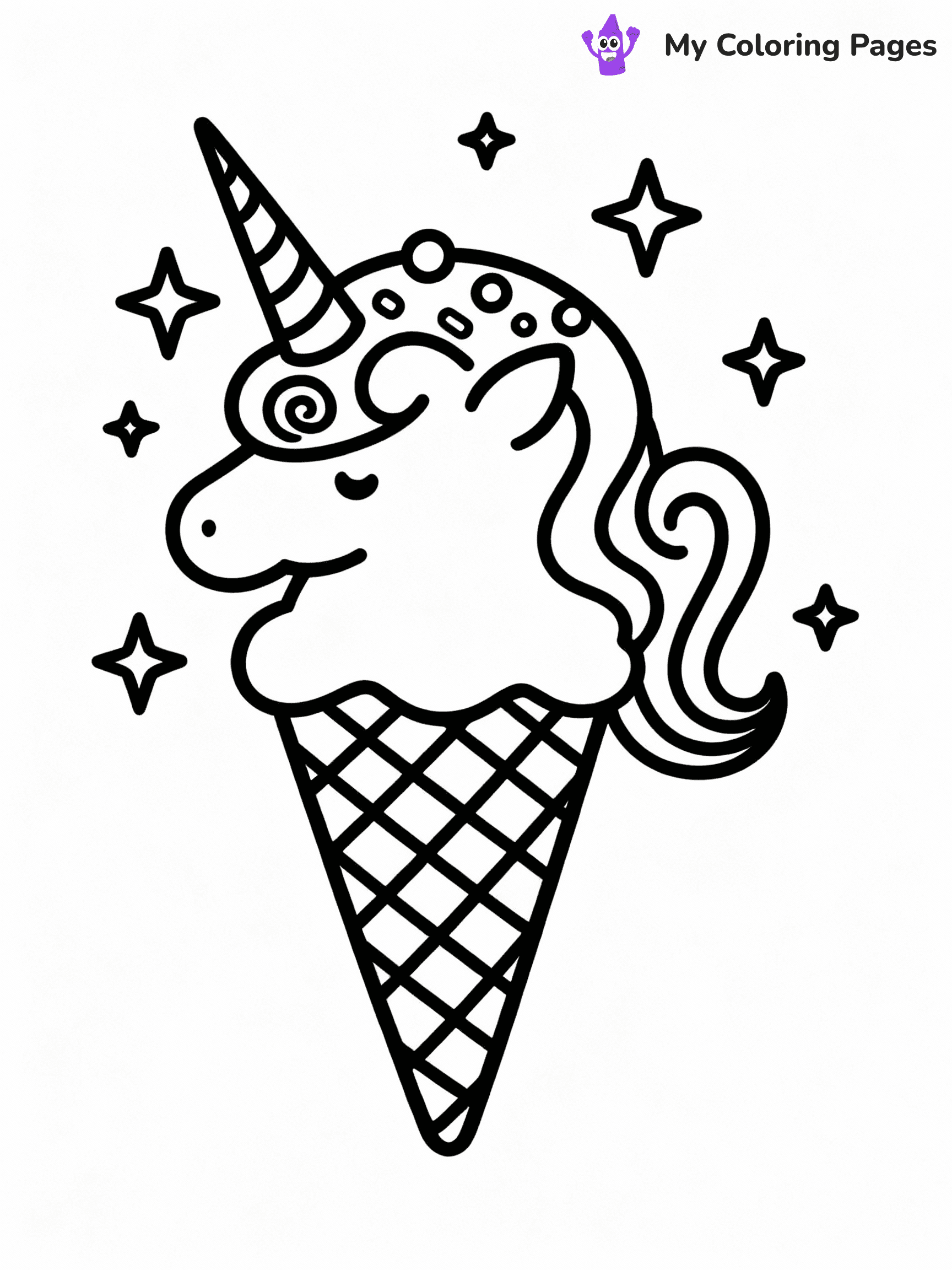 ⚠️ CRITICAL REQUIREMENT - ABSOLUTE BLACK AND WHITE ONLY ⚠️
This MUST be a BLACK AND WHITE line drawing ONLY. NO COLORS whatsoever.
- ONLY pure black lines (#000000) on pure white background (#FFFFFF)
- ABSOLUTELY NO colors, NO shading, NO gradients, NO grayscale
- If there are ANY colors in the output, the image is REJECTED
- This is a COLORING PAGE - meant to be COLORED IN by children
- The output must be UNCOLORED line art ready for coloring
⚠️ SUBJECT TO DRAW: Unicorn ice cream cone with swirl, whimsical style, sparkles around, rainbow sprinkles on top
(REMEMBER: Output must be BLACK AND WHITE line art only, NOT colored!)
# COLORING PAGE: BLACK OUTLINES ONLY - WHITE BACKGROUND MANDATORY
Create a **coloring book page** using EXACTLY two values: black lines, white space.
## NON-NEGOTIABLE BINARY RULES
- **ONLY #000000 (black) and #FFFFFF (white)** - NO other values exist
- **EVERY PIXEL = BLACK OR WHITE** - no gray/shading/antialiasing
- **WHITE BACKGROUND MANDATORY** - entire canvas stays white
- **ALL SHAPES HOLLOW** - everything is empty outlines waiting to be colored
- **FORBIDDEN:** fills, shading, gradients, patterns, textures, colors
- **NO SOLID REGIONS** - if it's not a thin line, it's wrong
## Universal Line Standards
- Black outlines ONLY - thin, uniform weight
- Every shape completely empty inside
- Closed contours suitable for coloring
- Simple flat illustration - zero depth/3D/realism
- **Style:** Whimsical Doodle Art Alley - rounded, friendly outlines (unless specified)
## Everything = Outline Only
- Characters/animals: hollow shapes
- Objects/clothing: empty contours
- Backgrounds/scenery: line work only
- Natural elements: outlined forms
- Dark/night areas: don't exist (use outlined symbols)
- Textures/patterns: convert to simple lines
## The Test
Can a child color EVERY white space with crayons? If any area is pre-filled/shaded/gray or colored in, it FAILS. Every shape must be waiting to receive color.
**FINAL OUTPUT**: Binary coloring page. Black lines define shapes. White spaces ready for coloring. Nothing else exists. No exceptions. Print-ready.
⚠️ FINAL REMINDER: Draw the subject "Unicorn ice cream cone with swirl, whimsical style, sparkles around, rainbow sprinkles on top" as BLACK AND WHITE line art. Zero colors in output.