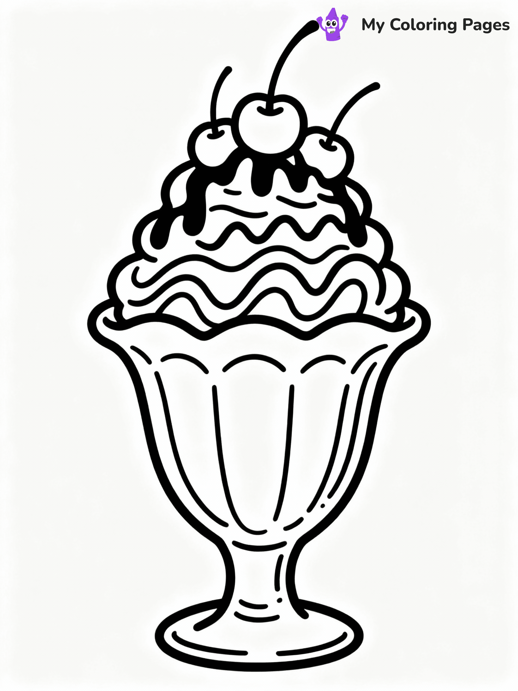 ⚠️ CRITICAL REQUIREMENT - ABSOLUTE BLACK AND WHITE ONLY ⚠️
This MUST be a BLACK AND WHITE line drawing ONLY. NO COLORS whatsoever.
- ONLY pure black lines (#000000) on pure white background (#FFFFFF)
- ABSOLUTELY NO colors, NO shading, NO gradients, NO grayscale
- If there are ANY colors in the output, the image is REJECTED
- This is a COLORING PAGE - meant to be COLORED IN by children
- The output must be UNCOLORED line art ready for coloring
⚠️ SUBJECT TO DRAW: Sundae in a glass bowl, topped with cherries, chocolate drizzle, detailed whipped cream swirls
(REMEMBER: Output must be BLACK AND WHITE line art only, NOT colored!)
# COLORING PAGE: BLACK OUTLINES ONLY - WHITE BACKGROUND MANDATORY
Create a **coloring book page** using EXACTLY two values: black lines, white space.
## NON-NEGOTIABLE BINARY RULES
- **ONLY #000000 (black) and #FFFFFF (white)** - NO other values exist
- **EVERY PIXEL = BLACK OR WHITE** - no gray/shading/antialiasing
- **WHITE BACKGROUND MANDATORY** - entire canvas stays white
- **ALL SHAPES HOLLOW** - everything is empty outlines waiting to be colored
- **FORBIDDEN:** fills, shading, gradients, patterns, textures, colors
- **NO SOLID REGIONS** - if it's not a thin line, it's wrong
## Universal Line Standards
- Black outlines ONLY - thin, uniform weight
- Every shape completely empty inside
- Closed contours suitable for coloring
- Simple flat illustration - zero depth/3D/realism
- **Style:** Whimsical Doodle Art Alley - rounded, friendly outlines (unless specified)
## Everything = Outline Only
- Characters/animals: hollow shapes
- Objects/clothing: empty contours
- Backgrounds/scenery: line work only
- Natural elements: outlined forms
- Dark/night areas: don't exist (use outlined symbols)
- Textures/patterns: convert to simple lines
## The Test
Can a child color EVERY white space with crayons? If any area is pre-filled/shaded/gray or colored in, it FAILS. Every shape must be waiting to receive color.
**FINAL OUTPUT**: Binary coloring page. Black lines define shapes. White spaces ready for coloring. Nothing else exists. No exceptions. Print-ready.
⚠️ FINAL REMINDER: Draw the subject "Sundae in a glass bowl, topped with cherries, chocolate drizzle, detailed whipped cream swirls" as BLACK AND WHITE line art. Zero colors in output.