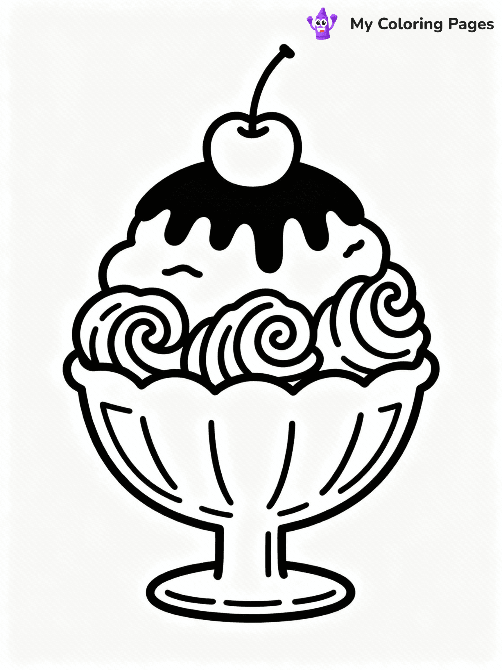 ⚠️ CRITICAL REQUIREMENT - ABSOLUTE BLACK AND WHITE ONLY ⚠️
This MUST be a BLACK AND WHITE line drawing ONLY. NO COLORS whatsoever.
- ONLY pure black lines (#000000) on pure white background (#FFFFFF)
- ABSOLUTELY NO colors, NO shading, NO gradients, NO grayscale
- If there are ANY colors in the output, the image is REJECTED
- This is a COLORING PAGE - meant to be COLORED IN by children
- The output must be UNCOLORED line art ready for coloring
⚠️ SUBJECT TO DRAW: Sundae in a glass bowl, topped with cherries, chocolate drizzle, detailed whipped cream swirls
(REMEMBER: Output must be BLACK AND WHITE line art only, NOT colored!)
# COLORING PAGE: BLACK OUTLINES ONLY - WHITE BACKGROUND MANDATORY
Create a **coloring book page** using EXACTLY two values: black lines, white space.
## NON-NEGOTIABLE BINARY RULES
- **ONLY #000000 (black) and #FFFFFF (white)** - NO other values exist
- **EVERY PIXEL = BLACK OR WHITE** - no gray/shading/antialiasing
- **WHITE BACKGROUND MANDATORY** - entire canvas stays white
- **ALL SHAPES HOLLOW** - everything is empty outlines waiting to be colored
- **FORBIDDEN:** fills, shading, gradients, patterns, textures, colors
- **NO SOLID REGIONS** - if it's not a thin line, it's wrong
## Universal Line Standards
- Black outlines ONLY - thin, uniform weight
- Every shape completely empty inside
- Closed contours suitable for coloring
- Simple flat illustration - zero depth/3D/realism
- **Style:** Whimsical Doodle Art Alley - rounded, friendly outlines (unless specified)
## Everything = Outline Only
- Characters/animals: hollow shapes
- Objects/clothing: empty contours
- Backgrounds/scenery: line work only
- Natural elements: outlined forms
- Dark/night areas: don't exist (use outlined symbols)
- Textures/patterns: convert to simple lines
## The Test
Can a child color EVERY white space with crayons? If any area is pre-filled/shaded/gray or colored in, it FAILS. Every shape must be waiting to receive color.
**FINAL OUTPUT**: Binary coloring page. Black lines define shapes. White spaces ready for coloring. Nothing else exists. No exceptions. Print-ready.
⚠️ FINAL REMINDER: Draw the subject "Sundae in a glass bowl, topped with cherries, chocolate drizzle, detailed whipped cream swirls" as BLACK AND WHITE line art. Zero colors in output.