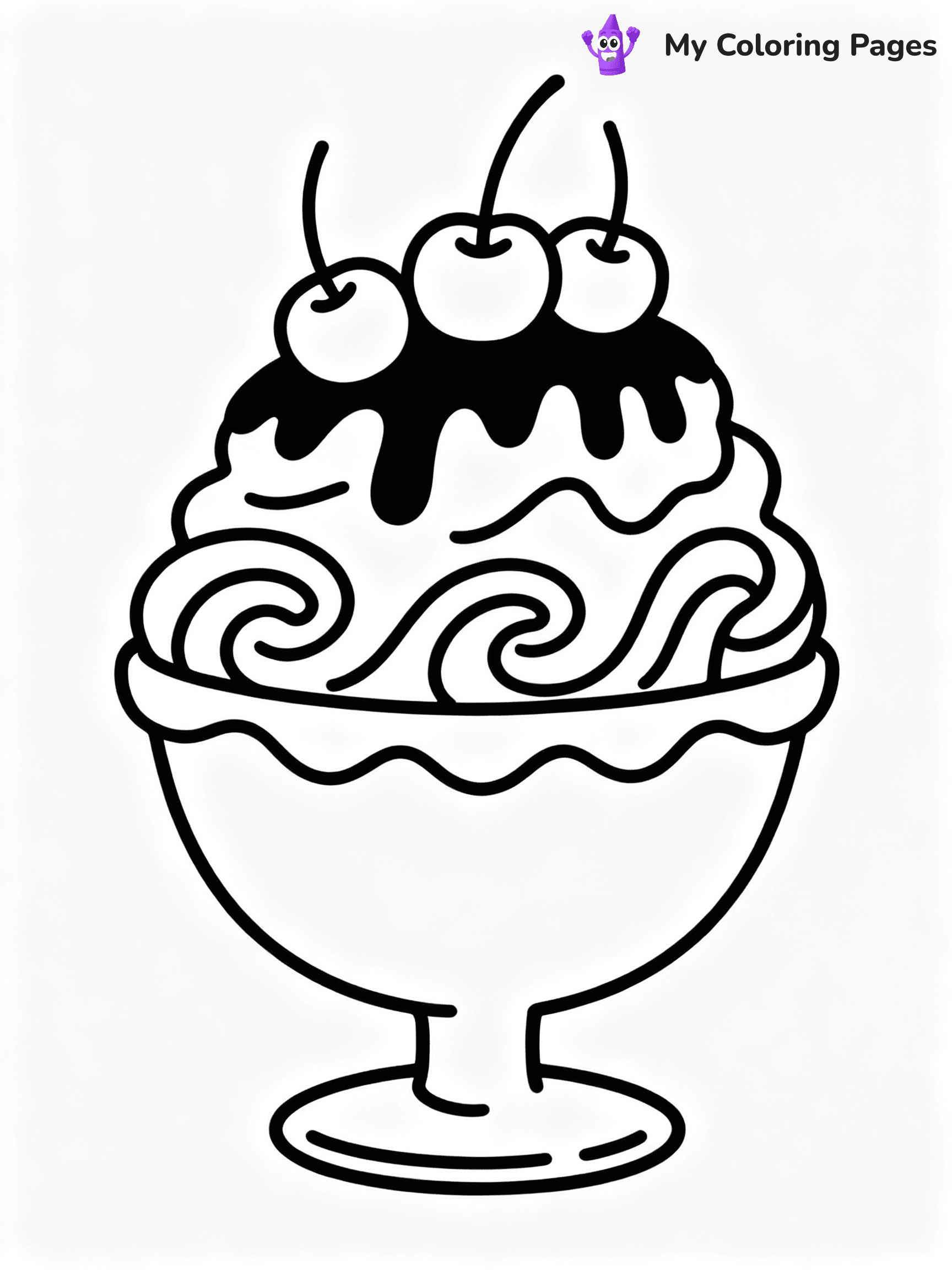 ⚠️ CRITICAL REQUIREMENT - ABSOLUTE BLACK AND WHITE ONLY ⚠️
This MUST be a BLACK AND WHITE line drawing ONLY. NO COLORS whatsoever.
- ONLY pure black lines (#000000) on pure white background (#FFFFFF)
- ABSOLUTELY NO colors, NO shading, NO gradients, NO grayscale
- If there are ANY colors in the output, the image is REJECTED
- This is a COLORING PAGE - meant to be COLORED IN by children
- The output must be UNCOLORED line art ready for coloring
⚠️ SUBJECT TO DRAW: Sundae in a glass bowl, topped with cherries, chocolate drizzle, detailed whipped cream swirls
(REMEMBER: Output must be BLACK AND WHITE line art only, NOT colored!)
# COLORING PAGE: BLACK OUTLINES ONLY - WHITE BACKGROUND MANDATORY
Create a **coloring book page** using EXACTLY two values: black lines, white space.
## NON-NEGOTIABLE BINARY RULES
- **ONLY #000000 (black) and #FFFFFF (white)** - NO other values exist
- **EVERY PIXEL = BLACK OR WHITE** - no gray/shading/antialiasing
- **WHITE BACKGROUND MANDATORY** - entire canvas stays white
- **ALL SHAPES HOLLOW** - everything is empty outlines waiting to be colored
- **FORBIDDEN:** fills, shading, gradients, patterns, textures, colors
- **NO SOLID REGIONS** - if it's not a thin line, it's wrong
## Universal Line Standards
- Black outlines ONLY - thin, uniform weight
- Every shape completely empty inside
- Closed contours suitable for coloring
- Simple flat illustration - zero depth/3D/realism
- **Style:** Whimsical Doodle Art Alley - rounded, friendly outlines (unless specified)
## Everything = Outline Only
- Characters/animals: hollow shapes
- Objects/clothing: empty contours
- Backgrounds/scenery: line work only
- Natural elements: outlined forms
- Dark/night areas: don't exist (use outlined symbols)
- Textures/patterns: convert to simple lines
## The Test
Can a child color EVERY white space with crayons? If any area is pre-filled/shaded/gray or colored in, it FAILS. Every shape must be waiting to receive color.
**FINAL OUTPUT**: Binary coloring page. Black lines define shapes. White spaces ready for coloring. Nothing else exists. No exceptions. Print-ready.
⚠️ FINAL REMINDER: Draw the subject "Sundae in a glass bowl, topped with cherries, chocolate drizzle, detailed whipped cream swirls" as BLACK AND WHITE line art. Zero colors in output.