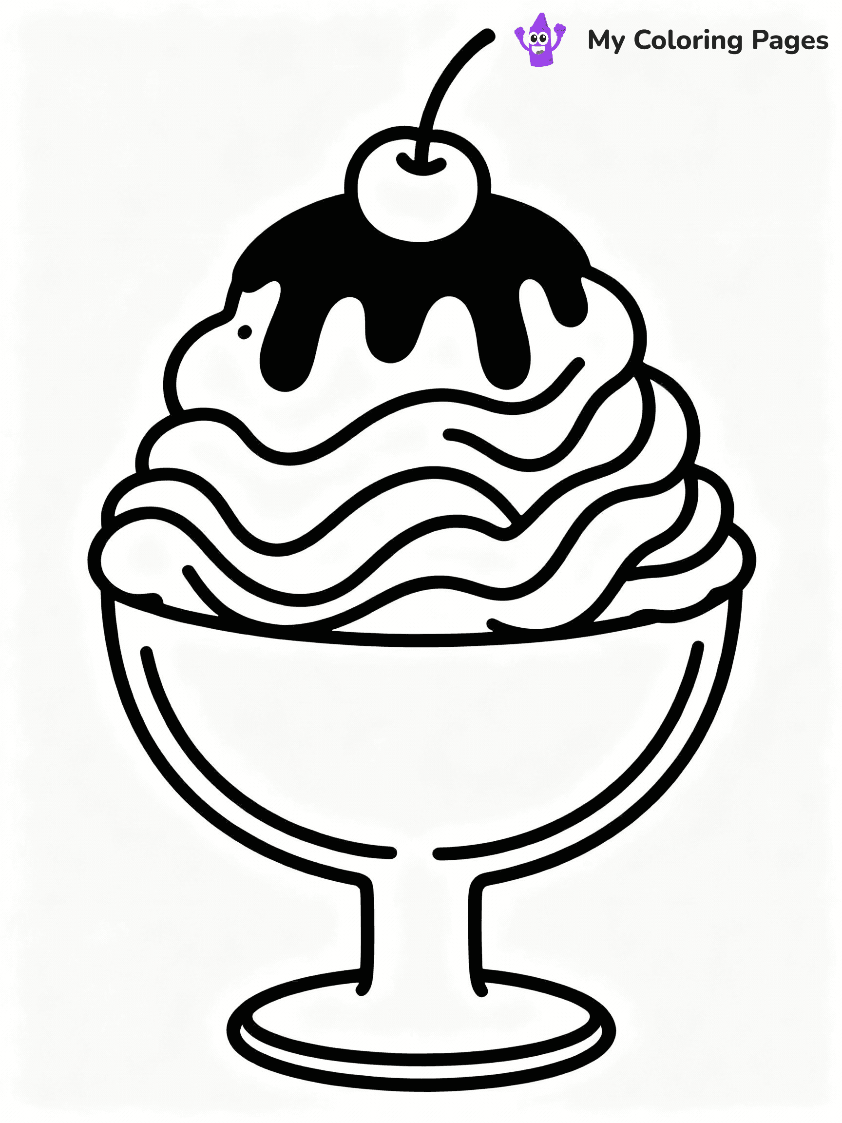 ⚠️ CRITICAL REQUIREMENT - ABSOLUTE BLACK AND WHITE ONLY ⚠️
This MUST be a BLACK AND WHITE line drawing ONLY. NO COLORS whatsoever.
- ONLY pure black lines (#000000) on pure white background (#FFFFFF)
- ABSOLUTELY NO colors, NO shading, NO gradients, NO grayscale
- If there are ANY colors in the output, the image is REJECTED
- This is a COLORING PAGE - meant to be COLORED IN by children
- The output must be UNCOLORED line art ready for coloring
⚠️ SUBJECT TO DRAW: Sundae in a glass bowl, topped with cherries, chocolate drizzle, detailed whipped cream swirls
(REMEMBER: Output must be BLACK AND WHITE line art only, NOT colored!)
# COLORING PAGE: BLACK OUTLINES ONLY - WHITE BACKGROUND MANDATORY
Create a **coloring book page** using EXACTLY two values: black lines, white space.
## NON-NEGOTIABLE BINARY RULES
- **ONLY #000000 (black) and #FFFFFF (white)** - NO other values exist
- **EVERY PIXEL = BLACK OR WHITE** - no gray/shading/antialiasing
- **WHITE BACKGROUND MANDATORY** - entire canvas stays white
- **ALL SHAPES HOLLOW** - everything is empty outlines waiting to be colored
- **FORBIDDEN:** fills, shading, gradients, patterns, textures, colors
- **NO SOLID REGIONS** - if it's not a thin line, it's wrong
## Universal Line Standards
- Black outlines ONLY - thin, uniform weight
- Every shape completely empty inside
- Closed contours suitable for coloring
- Simple flat illustration - zero depth/3D/realism
- **Style:** Whimsical Doodle Art Alley - rounded, friendly outlines (unless specified)
## Everything = Outline Only
- Characters/animals: hollow shapes
- Objects/clothing: empty contours
- Backgrounds/scenery: line work only
- Natural elements: outlined forms
- Dark/night areas: don't exist (use outlined symbols)
- Textures/patterns: convert to simple lines
## The Test
Can a child color EVERY white space with crayons? If any area is pre-filled/shaded/gray or colored in, it FAILS. Every shape must be waiting to receive color.
**FINAL OUTPUT**: Binary coloring page. Black lines define shapes. White spaces ready for coloring. Nothing else exists. No exceptions. Print-ready.
⚠️ FINAL REMINDER: Draw the subject "Sundae in a glass bowl, topped with cherries, chocolate drizzle, detailed whipped cream swirls" as BLACK AND WHITE line art. Zero colors in output.