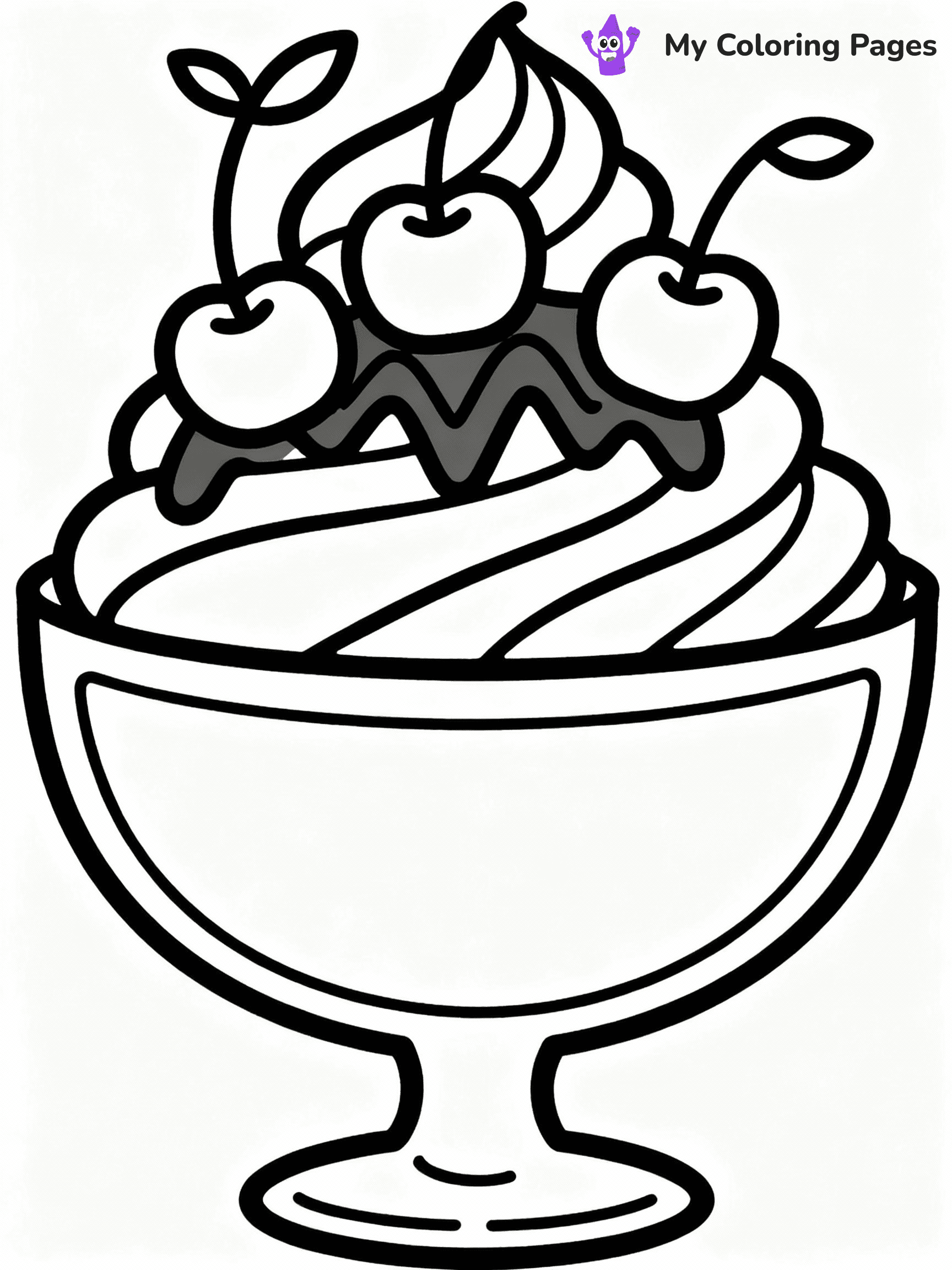 ⚠️ CRITICAL REQUIREMENT - ABSOLUTE BLACK AND WHITE ONLY ⚠️
This MUST be a BLACK AND WHITE line drawing ONLY. NO COLORS whatsoever.
- ONLY pure black lines (#000000) on pure white background (#FFFFFF)
- ABSOLUTELY NO colors, NO shading, NO gradients, NO grayscale
- If there are ANY colors in the output, the image is REJECTED
- This is a COLORING PAGE - meant to be COLORED IN by children
- The output must be UNCOLORED line art ready for coloring
⚠️ SUBJECT TO DRAW: Sundae in a glass bowl, topped with cherries, chocolate drizzle, detailed whipped cream swirls
(REMEMBER: Output must be BLACK AND WHITE line art only, NOT colored!)
# COLORING PAGE: BLACK OUTLINES ONLY - WHITE BACKGROUND MANDATORY
Create a **coloring book page** using EXACTLY two values: black lines, white space.
## NON-NEGOTIABLE BINARY RULES
- **ONLY #000000 (black) and #FFFFFF (white)** - NO other values exist
- **EVERY PIXEL = BLACK OR WHITE** - no gray/shading/antialiasing
- **WHITE BACKGROUND MANDATORY** - entire canvas stays white
- **ALL SHAPES HOLLOW** - everything is empty outlines waiting to be colored
- **FORBIDDEN:** fills, shading, gradients, patterns, textures, colors
- **NO SOLID REGIONS** - if it's not a thin line, it's wrong
## Universal Line Standards
- Black outlines ONLY - thin, uniform weight
- Every shape completely empty inside
- Closed contours suitable for coloring
- Simple flat illustration - zero depth/3D/realism
- **Style:** Whimsical Doodle Art Alley - rounded, friendly outlines (unless specified)
## Everything = Outline Only
- Characters/animals: hollow shapes
- Objects/clothing: empty contours
- Backgrounds/scenery: line work only
- Natural elements: outlined forms
- Dark/night areas: don't exist (use outlined symbols)
- Textures/patterns: convert to simple lines
## The Test
Can a child color EVERY white space with crayons? If any area is pre-filled/shaded/gray or colored in, it FAILS. Every shape must be waiting to receive color.
**FINAL OUTPUT**: Binary coloring page. Black lines define shapes. White spaces ready for coloring. Nothing else exists. No exceptions. Print-ready.
⚠️ FINAL REMINDER: Draw the subject "Sundae in a glass bowl, topped with cherries, chocolate drizzle, detailed whipped cream swirls" as BLACK AND WHITE line art. Zero colors in output.