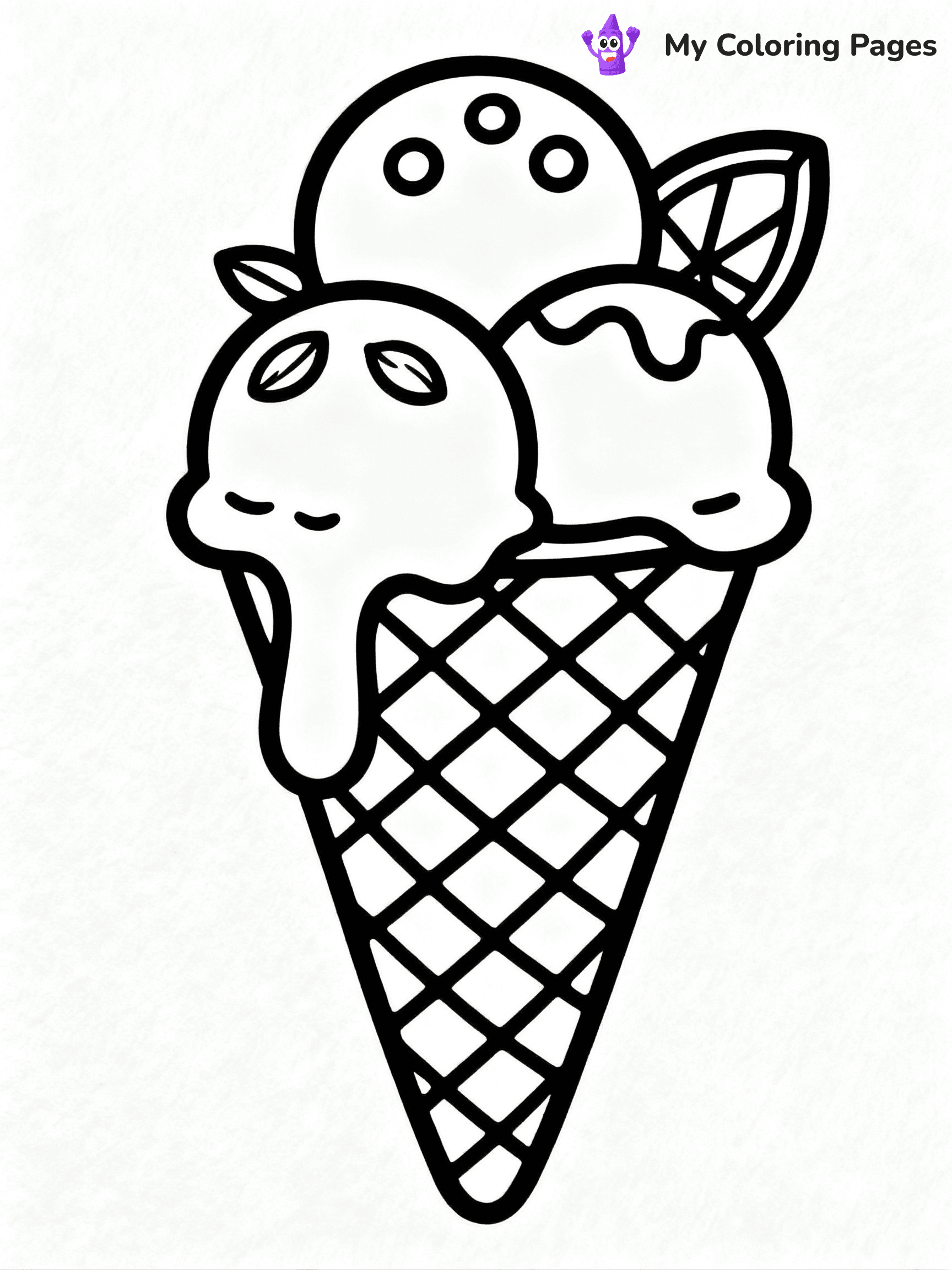 ⚠️ CRITICAL REQUIREMENT - ABSOLUTE BLACK AND WHITE ONLY ⚠️
This MUST be a BLACK AND WHITE line drawing ONLY. NO COLORS whatsoever.
- ONLY pure black lines (#000000) on pure white background (#FFFFFF)
- ABSOLUTELY NO colors, NO shading, NO gradients, NO grayscale
- If there are ANY colors in the output, the image is REJECTED
- This is a COLORING PAGE - meant to be COLORED IN by children
- The output must be UNCOLORED line art ready for coloring
⚠️ SUBJECT TO DRAW: Waffle cone with three scoops, one scoop melting, detailed texture, fun toppings like nuts and fruit
(REMEMBER: Output must be BLACK AND WHITE line art only, NOT colored!)
# COLORING PAGE: BLACK OUTLINES ONLY - WHITE BACKGROUND MANDATORY
Create a **coloring book page** using EXACTLY two values: black lines, white space.
## NON-NEGOTIABLE BINARY RULES
- **ONLY #000000 (black) and #FFFFFF (white)** - NO other values exist
- **EVERY PIXEL = BLACK OR WHITE** - no gray/shading/antialiasing
- **WHITE BACKGROUND MANDATORY** - entire canvas stays white
- **ALL SHAPES HOLLOW** - everything is empty outlines waiting to be colored
- **FORBIDDEN:** fills, shading, gradients, patterns, textures, colors
- **NO SOLID REGIONS** - if it's not a thin line, it's wrong
## Universal Line Standards
- Black outlines ONLY - thin, uniform weight
- Every shape completely empty inside
- Closed contours suitable for coloring
- Simple flat illustration - zero depth/3D/realism
- **Style:** Whimsical Doodle Art Alley - rounded, friendly outlines (unless specified)
## Everything = Outline Only
- Characters/animals: hollow shapes
- Objects/clothing: empty contours
- Backgrounds/scenery: line work only
- Natural elements: outlined forms
- Dark/night areas: don't exist (use outlined symbols)
- Textures/patterns: convert to simple lines
## The Test
Can a child color EVERY white space with crayons? If any area is pre-filled/shaded/gray or colored in, it FAILS. Every shape must be waiting to receive color.
**FINAL OUTPUT**: Binary coloring page. Black lines define shapes. White spaces ready for coloring. Nothing else exists. No exceptions. Print-ready.
⚠️ FINAL REMINDER: Draw the subject "Waffle cone with three scoops, one scoop melting, detailed texture, fun toppings like nuts and fruit" as BLACK AND WHITE line art. Zero colors in output.