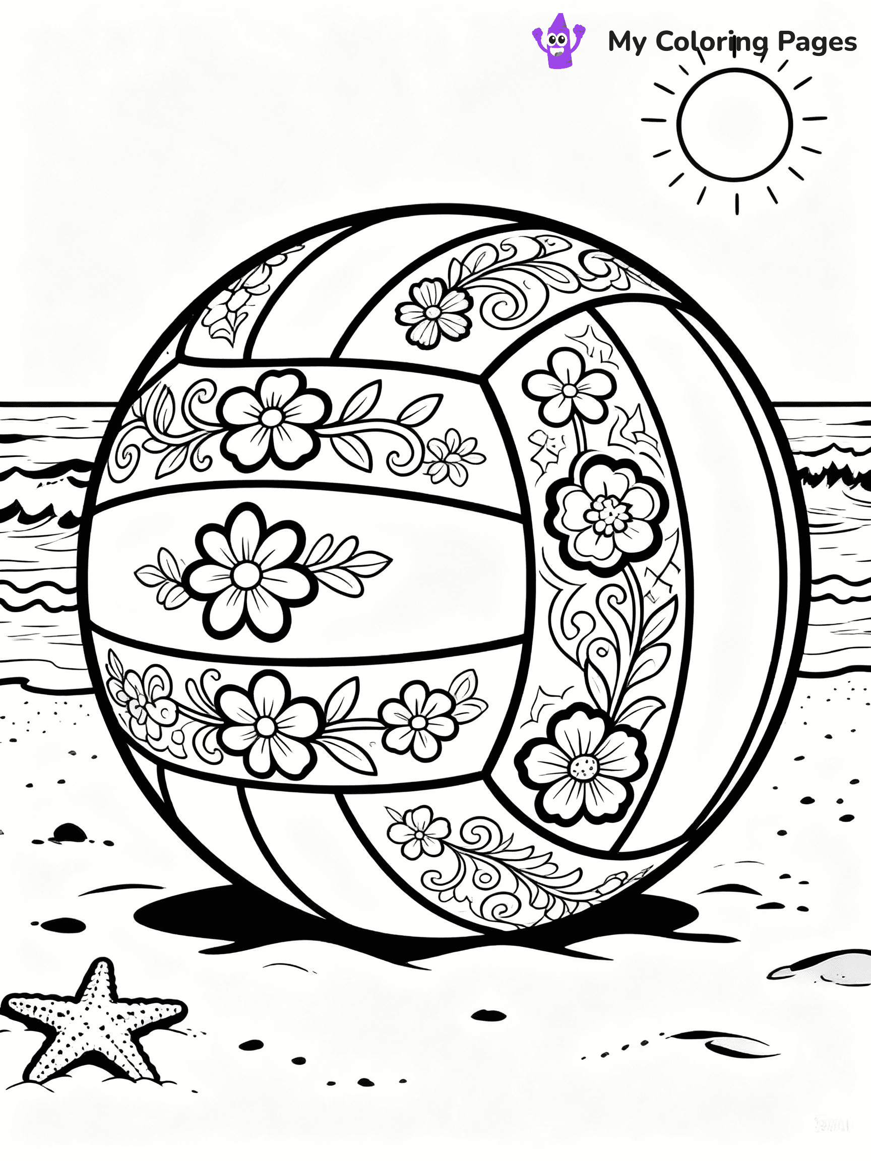 Volleyball Coloring Pages - 19