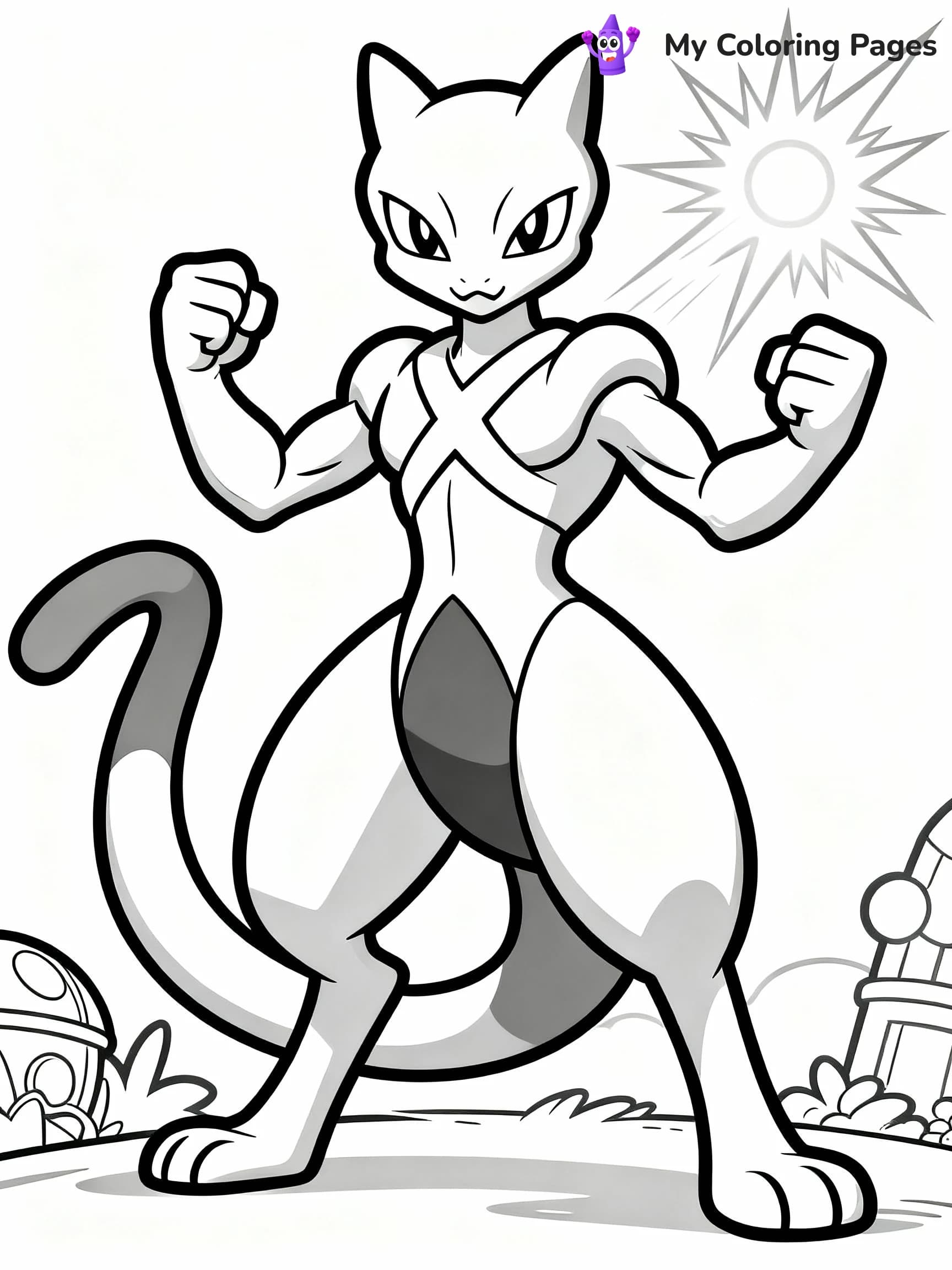 Mewtwo Coloring Pages - 17