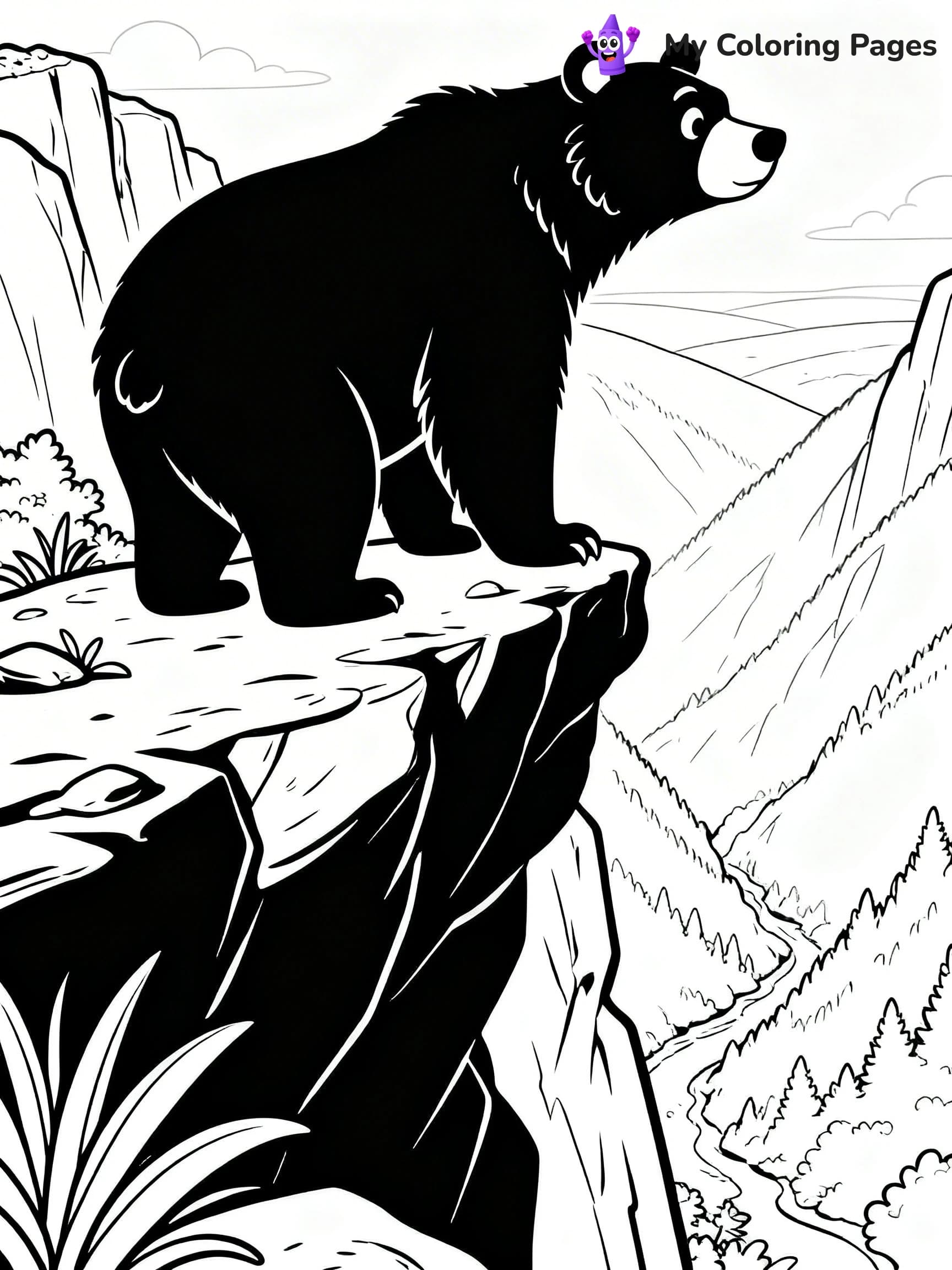 Black Bear Coloring Pages - 1