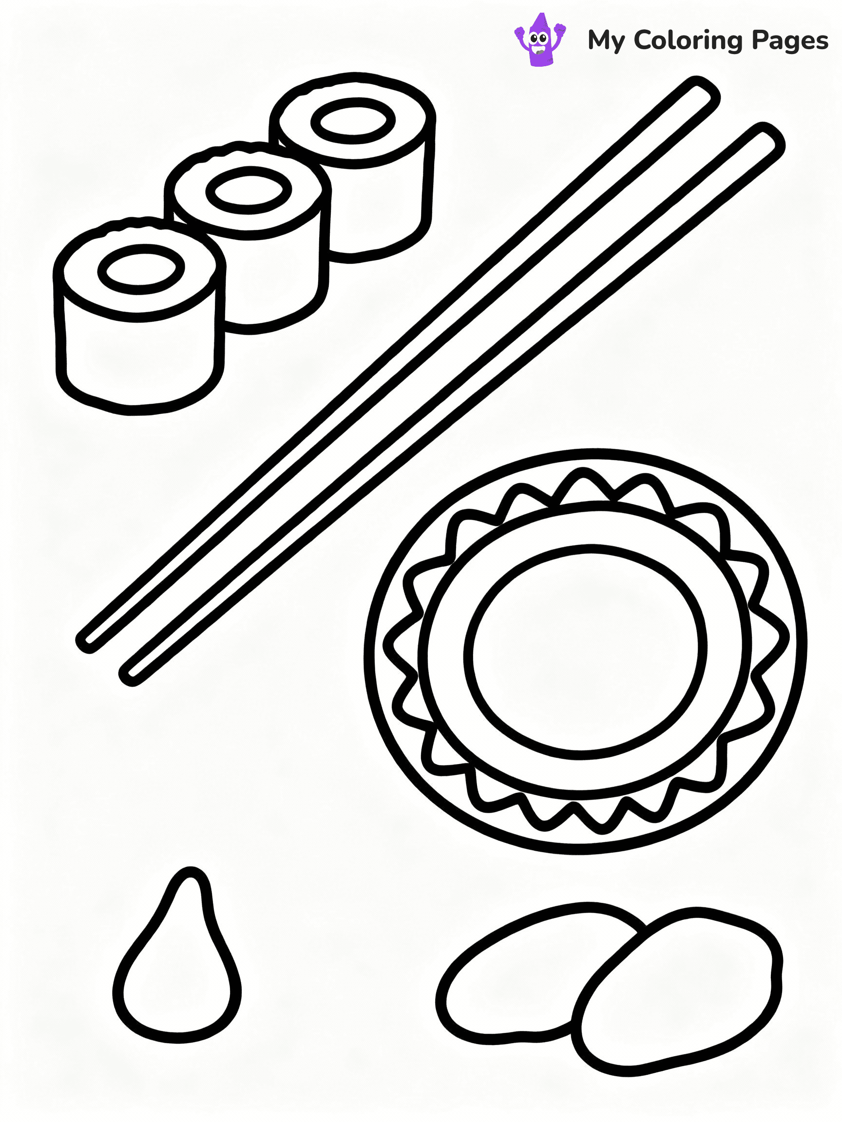 ⚠️ CRITICAL REQUIREMENT - ABSOLUTE BLACK AND WHITE ONLY ⚠️
This MUST be a BLACK AND WHITE line drawing ONLY. NO COLORS whatsoever.
- ONLY pure black lines (#000000) on pure white background (#FFFFFF)
- ABSOLUTELY NO colors, NO shading, NO gradients, NO grayscale
- If there are ANY colors in the output, the image is REJECTED
- This is a COLORING PAGE - meant to be COLORED IN by children
- The output must be UNCOLORED line art ready for coloring
⚠️ SUBJECT TO DRAW: sushi rolls with chopsticks, decorative plate, wasabi and ginger on the side, outline style
(REMEMBER: Output must be BLACK AND WHITE line art only, NOT colored!)
# COLORING PAGE: BLACK OUTLINES ONLY - WHITE BACKGROUND MANDATORY
Create a **coloring book page** using EXACTLY two values: black lines, white space.
## NON-NEGOTIABLE BINARY RULES
- **ONLY #000000 (black) and #FFFFFF (white)** - NO other values exist
- **EVERY PIXEL = BLACK OR WHITE** - no gray/shading/antialiasing
- **WHITE BACKGROUND MANDATORY** - entire canvas stays white
- **ALL SHAPES HOLLOW** - everything is empty outlines waiting to be colored
- **FORBIDDEN:** fills, shading, gradients, patterns, textures, colors
- **NO SOLID REGIONS** - if it's not a thin line, it's wrong
## Universal Line Standards
- Black outlines ONLY - thin, uniform weight
- Every shape completely empty inside
- Closed contours suitable for coloring
- Simple flat illustration - zero depth/3D/realism
- **Style:** Whimsical Doodle Art Alley - rounded, friendly outlines (unless specified)
## Everything = Outline Only
- Characters/animals: hollow shapes
- Objects/clothing: empty contours
- Backgrounds/scenery: line work only
- Natural elements: outlined forms
- Dark/night areas: don't exist (use outlined symbols)
- Textures/patterns: convert to simple lines
## The Test
Can a child color EVERY white space with crayons? If any area is pre-filled/shaded/gray or colored in, it FAILS. Every shape must be waiting to receive color.
**FINAL OUTPUT**: Binary coloring page. Black lines define shapes. White spaces ready for coloring. Nothing else exists. No exceptions. Print-ready.
⚠️ FINAL REMINDER: Draw the subject "sushi rolls with chopsticks, decorative plate, wasabi and ginger on the side, outline style" as BLACK AND WHITE line art. Zero colors in output.