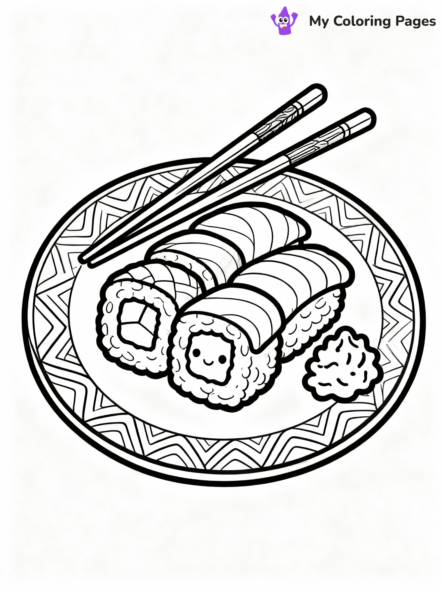 ⚠️ CRITICAL REQUIREMENT - ABSOLUTE BLACK AND WHITE ONLY ⚠️
This MUST be a BLACK AND WHITE line drawing ONLY. NO COLORS whatsoever.
- ONLY pure black lines (#000000) on pure white background (#FFFFFF)
- ABSOLUTELY NO colors, NO shading, NO gradients, NO grayscale
- If there are ANY colors in the output, the image is REJECTED
- This is a COLORING PAGE - meant to be COLORED IN by children
- The output must be UNCOLORED line art ready for coloring
⚠️ SUBJECT TO DRAW: sushi rolls with chopsticks, decorative plate, wasabi and ginger on the side, outline style
(REMEMBER: Output must be BLACK AND WHITE line art only, NOT colored!)
# COLORING PAGE: BLACK OUTLINES ONLY - WHITE BACKGROUND MANDATORY
Create a **coloring book page** using EXACTLY two values: black lines, white space.
## NON-NEGOTIABLE BINARY RULES
- **ONLY #000000 (black) and #FFFFFF (white)** - NO other values exist
- **EVERY PIXEL = BLACK OR WHITE** - no gray/shading/antialiasing
- **WHITE BACKGROUND MANDATORY** - entire canvas stays white
- **ALL SHAPES HOLLOW** - everything is empty outlines waiting to be colored
- **FORBIDDEN:** fills, shading, gradients, patterns, textures, colors
- **NO SOLID REGIONS** - if it's not a thin line, it's wrong
## Universal Line Standards
- Black outlines ONLY - thin, uniform weight
- Every shape completely empty inside
- Closed contours suitable for coloring
- Simple flat illustration - zero depth/3D/realism
- **Style:** Whimsical Doodle Art Alley - rounded, friendly outlines (unless specified)
## Everything = Outline Only
- Characters/animals: hollow shapes
- Objects/clothing: empty contours
- Backgrounds/scenery: line work only
- Natural elements: outlined forms
- Dark/night areas: don't exist (use outlined symbols)
- Textures/patterns: convert to simple lines
## The Test
Can a child color EVERY white space with crayons? If any area is pre-filled/shaded/gray or colored in, it FAILS. Every shape must be waiting to receive color.
**FINAL OUTPUT**: Binary coloring page. Black lines define shapes. White spaces ready for coloring. Nothing else exists. No exceptions. Print-ready.
⚠️ FINAL REMINDER: Draw the subject "sushi rolls with chopsticks, decorative plate, wasabi and ginger on the side, outline style" as BLACK AND WHITE line art. Zero colors in output.