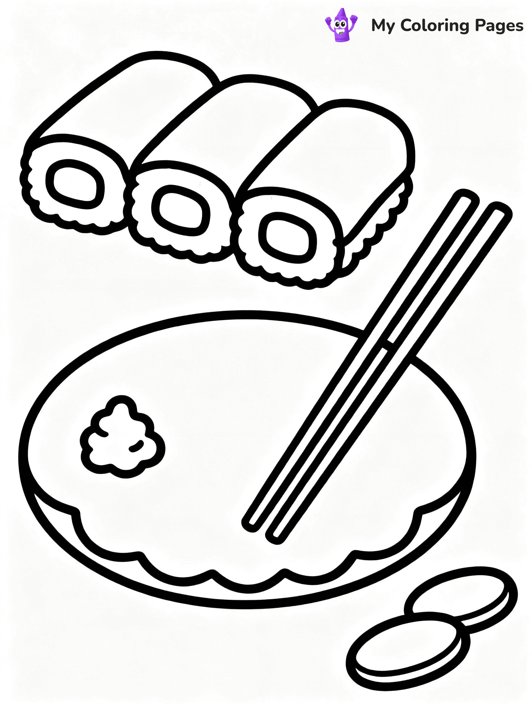 ⚠️ CRITICAL REQUIREMENT - ABSOLUTE BLACK AND WHITE ONLY ⚠️
This MUST be a BLACK AND WHITE line drawing ONLY. NO COLORS whatsoever.
- ONLY pure black lines (#000000) on pure white background (#FFFFFF)
- ABSOLUTELY NO colors, NO shading, NO gradients, NO grayscale
- If there are ANY colors in the output, the image is REJECTED
- This is a COLORING PAGE - meant to be COLORED IN by children
- The output must be UNCOLORED line art ready for coloring
⚠️ SUBJECT TO DRAW: sushi rolls with chopsticks, decorative plate, wasabi and ginger on the side, outline style
(REMEMBER: Output must be BLACK AND WHITE line art only, NOT colored!)
# COLORING PAGE: BLACK OUTLINES ONLY - WHITE BACKGROUND MANDATORY
Create a **coloring book page** using EXACTLY two values: black lines, white space.
## NON-NEGOTIABLE BINARY RULES
- **ONLY #000000 (black) and #FFFFFF (white)** - NO other values exist
- **EVERY PIXEL = BLACK OR WHITE** - no gray/shading/antialiasing
- **WHITE BACKGROUND MANDATORY** - entire canvas stays white
- **ALL SHAPES HOLLOW** - everything is empty outlines waiting to be colored
- **FORBIDDEN:** fills, shading, gradients, patterns, textures, colors
- **NO SOLID REGIONS** - if it's not a thin line, it's wrong
## Universal Line Standards
- Black outlines ONLY - thin, uniform weight
- Every shape completely empty inside
- Closed contours suitable for coloring
- Simple flat illustration - zero depth/3D/realism
- **Style:** Whimsical Doodle Art Alley - rounded, friendly outlines (unless specified)
## Everything = Outline Only
- Characters/animals: hollow shapes
- Objects/clothing: empty contours
- Backgrounds/scenery: line work only
- Natural elements: outlined forms
- Dark/night areas: don't exist (use outlined symbols)
- Textures/patterns: convert to simple lines
## The Test
Can a child color EVERY white space with crayons? If any area is pre-filled/shaded/gray or colored in, it FAILS. Every shape must be waiting to receive color.
**FINAL OUTPUT**: Binary coloring page. Black lines define shapes. White spaces ready for coloring. Nothing else exists. No exceptions. Print-ready.
⚠️ FINAL REMINDER: Draw the subject "sushi rolls with chopsticks, decorative plate, wasabi and ginger on the side, outline style" as BLACK AND WHITE line art. Zero colors in output.