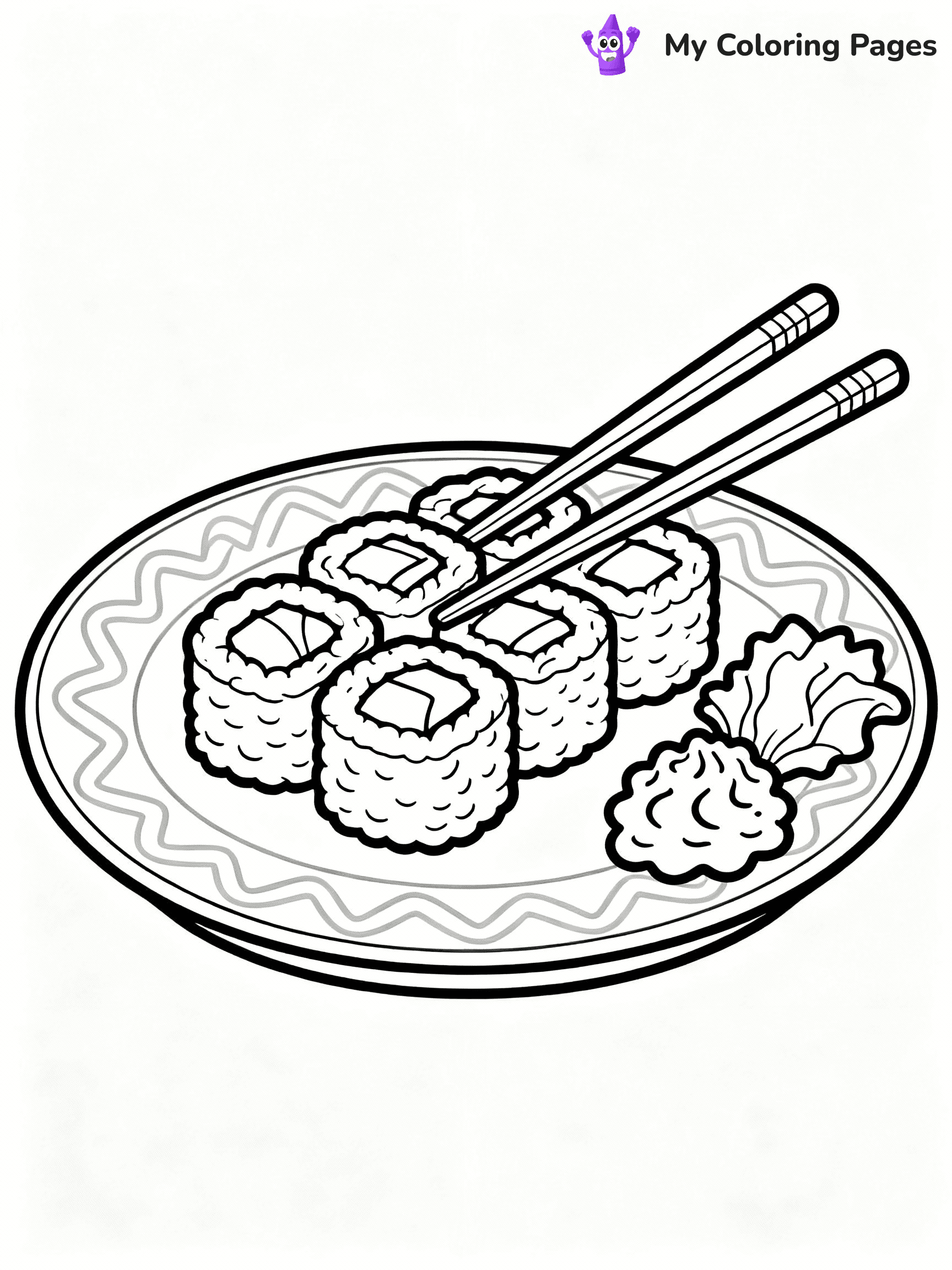 ⚠️ CRITICAL REQUIREMENT - ABSOLUTE BLACK AND WHITE ONLY ⚠️
This MUST be a BLACK AND WHITE line drawing ONLY. NO COLORS whatsoever.
- ONLY pure black lines (#000000) on pure white background (#FFFFFF)
- ABSOLUTELY NO colors, NO shading, NO gradients, NO grayscale
- If there are ANY colors in the output, the image is REJECTED
- This is a COLORING PAGE - meant to be COLORED IN by children
- The output must be UNCOLORED line art ready for coloring
⚠️ SUBJECT TO DRAW: sushi rolls with chopsticks, decorative plate, wasabi and ginger on the side, outline style
(REMEMBER: Output must be BLACK AND WHITE line art only, NOT colored!)
# COLORING PAGE: BLACK OUTLINES ONLY - WHITE BACKGROUND MANDATORY
Create a **coloring book page** using EXACTLY two values: black lines, white space.
## NON-NEGOTIABLE BINARY RULES
- **ONLY #000000 (black) and #FFFFFF (white)** - NO other values exist
- **EVERY PIXEL = BLACK OR WHITE** - no gray/shading/antialiasing
- **WHITE BACKGROUND MANDATORY** - entire canvas stays white
- **ALL SHAPES HOLLOW** - everything is empty outlines waiting to be colored
- **FORBIDDEN:** fills, shading, gradients, patterns, textures, colors
- **NO SOLID REGIONS** - if it's not a thin line, it's wrong
## Universal Line Standards
- Black outlines ONLY - thin, uniform weight
- Every shape completely empty inside
- Closed contours suitable for coloring
- Simple flat illustration - zero depth/3D/realism
- **Style:** Whimsical Doodle Art Alley - rounded, friendly outlines (unless specified)
## Everything = Outline Only
- Characters/animals: hollow shapes
- Objects/clothing: empty contours
- Backgrounds/scenery: line work only
- Natural elements: outlined forms
- Dark/night areas: don't exist (use outlined symbols)
- Textures/patterns: convert to simple lines
## The Test
Can a child color EVERY white space with crayons? If any area is pre-filled/shaded/gray or colored in, it FAILS. Every shape must be waiting to receive color.
**FINAL OUTPUT**: Binary coloring page. Black lines define shapes. White spaces ready for coloring. Nothing else exists. No exceptions. Print-ready.
⚠️ FINAL REMINDER: Draw the subject "sushi rolls with chopsticks, decorative plate, wasabi and ginger on the side, outline style" as BLACK AND WHITE line art. Zero colors in output.