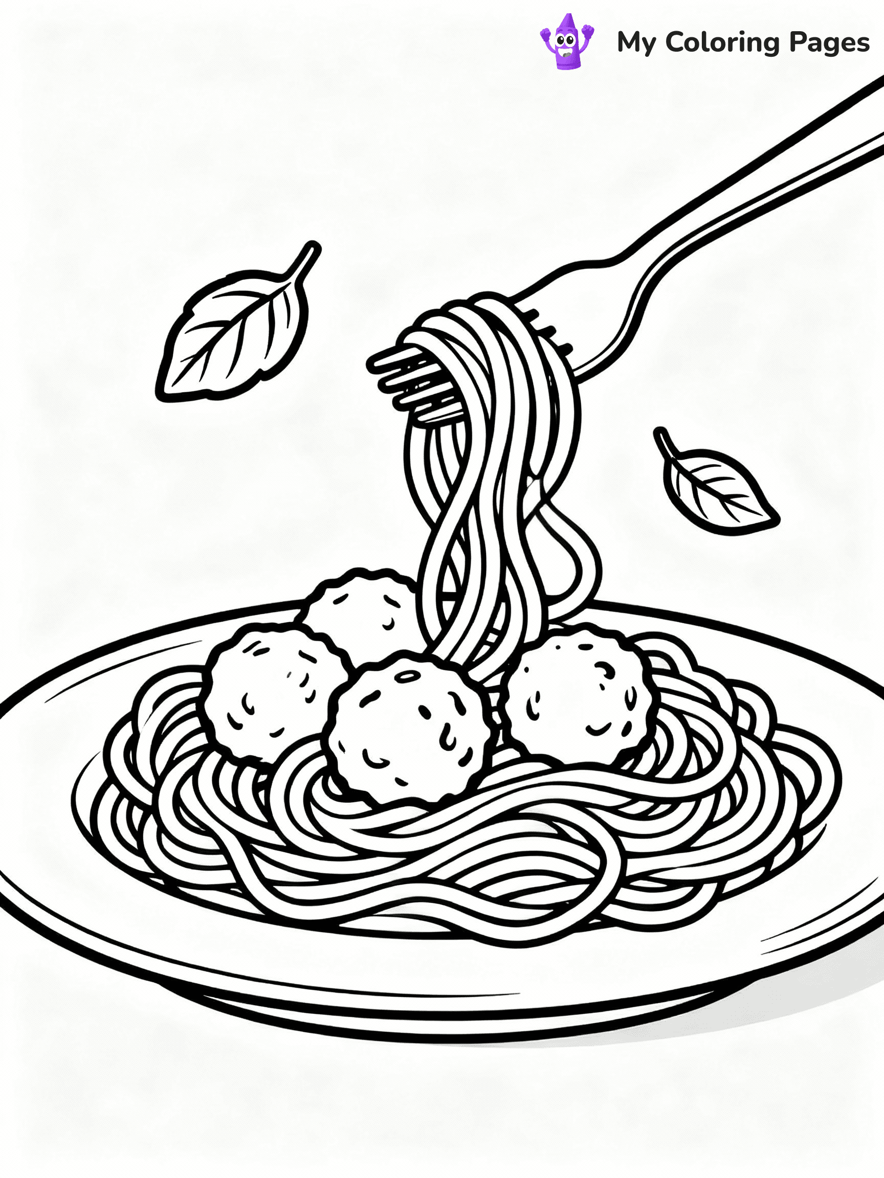 ⚠️ CRITICAL REQUIREMENT - ABSOLUTE BLACK AND WHITE ONLY ⚠️
This MUST be a BLACK AND WHITE line drawing ONLY. NO COLORS whatsoever.
- ONLY pure black lines (#000000) on pure white background (#FFFFFF)
- ABSOLUTELY NO colors, NO shading, NO gradients, NO grayscale
- If there are ANY colors in the output, the image is REJECTED
- This is a COLORING PAGE - meant to be COLORED IN by children
- The output must be UNCOLORED line art ready for coloring
⚠️ SUBJECT TO DRAW: Plate of spaghetti with meatballs, fork twirling pasta, basil leaves sprinkled, outline style
(REMEMBER: Output must be BLACK AND WHITE line art only, NOT colored!)
# COLORING PAGE: BLACK OUTLINES ONLY - WHITE BACKGROUND MANDATORY
Create a **coloring book page** using EXACTLY two values: black lines, white space.
## NON-NEGOTIABLE BINARY RULES
- **ONLY #000000 (black) and #FFFFFF (white)** - NO other values exist
- **EVERY PIXEL = BLACK OR WHITE** - no gray/shading/antialiasing
- **WHITE BACKGROUND MANDATORY** - entire canvas stays white
- **ALL SHAPES HOLLOW** - everything is empty outlines waiting to be colored
- **FORBIDDEN:** fills, shading, gradients, patterns, textures, colors
- **NO SOLID REGIONS** - if it's not a thin line, it's wrong
## Universal Line Standards
- Black outlines ONLY - thin, uniform weight
- Every shape completely empty inside
- Closed contours suitable for coloring
- Simple flat illustration - zero depth/3D/realism
- **Style:** Whimsical Doodle Art Alley - rounded, friendly outlines (unless specified)
## Everything = Outline Only
- Characters/animals: hollow shapes
- Objects/clothing: empty contours
- Backgrounds/scenery: line work only
- Natural elements: outlined forms
- Dark/night areas: don't exist (use outlined symbols)
- Textures/patterns: convert to simple lines
## The Test
Can a child color EVERY white space with crayons? If any area is pre-filled/shaded/gray or colored in, it FAILS. Every shape must be waiting to receive color.
**FINAL OUTPUT**: Binary coloring page. Black lines define shapes. White spaces ready for coloring. Nothing else exists. No exceptions. Print-ready.
⚠️ FINAL REMINDER: Draw the subject "Plate of spaghetti with meatballs, fork twirling pasta, basil leaves sprinkled, outline style" as BLACK AND WHITE line art. Zero colors in output.