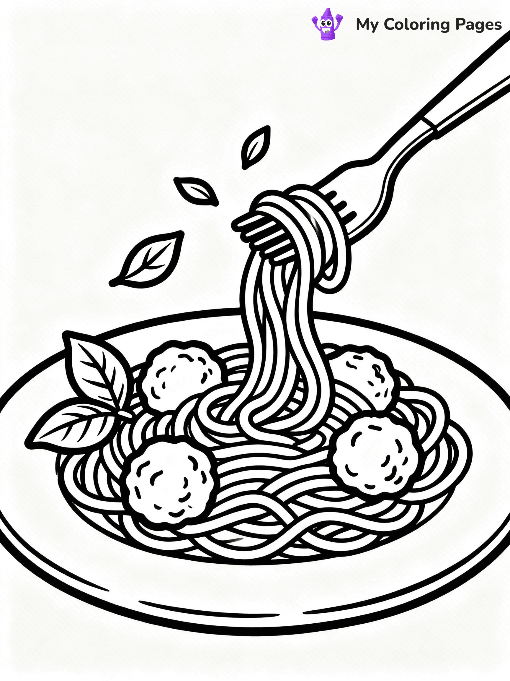 ⚠️ CRITICAL REQUIREMENT - ABSOLUTE BLACK AND WHITE ONLY ⚠️
This MUST be a BLACK AND WHITE line drawing ONLY. NO COLORS whatsoever.
- ONLY pure black lines (#000000) on pure white background (#FFFFFF)
- ABSOLUTELY NO colors, NO shading, NO gradients, NO grayscale
- If there are ANY colors in the output, the image is REJECTED
- This is a COLORING PAGE - meant to be COLORED IN by children
- The output must be UNCOLORED line art ready for coloring
⚠️ SUBJECT TO DRAW: Plate of spaghetti with meatballs, fork twirling pasta, basil leaves sprinkled, outline style
(REMEMBER: Output must be BLACK AND WHITE line art only, NOT colored!)
# COLORING PAGE: BLACK OUTLINES ONLY - WHITE BACKGROUND MANDATORY
Create a **coloring book page** using EXACTLY two values: black lines, white space.
## NON-NEGOTIABLE BINARY RULES
- **ONLY #000000 (black) and #FFFFFF (white)** - NO other values exist
- **EVERY PIXEL = BLACK OR WHITE** - no gray/shading/antialiasing
- **WHITE BACKGROUND MANDATORY** - entire canvas stays white
- **ALL SHAPES HOLLOW** - everything is empty outlines waiting to be colored
- **FORBIDDEN:** fills, shading, gradients, patterns, textures, colors
- **NO SOLID REGIONS** - if it's not a thin line, it's wrong
## Universal Line Standards
- Black outlines ONLY - thin, uniform weight
- Every shape completely empty inside
- Closed contours suitable for coloring
- Simple flat illustration - zero depth/3D/realism
- **Style:** Whimsical Doodle Art Alley - rounded, friendly outlines (unless specified)
## Everything = Outline Only
- Characters/animals: hollow shapes
- Objects/clothing: empty contours
- Backgrounds/scenery: line work only
- Natural elements: outlined forms
- Dark/night areas: don't exist (use outlined symbols)
- Textures/patterns: convert to simple lines
## The Test
Can a child color EVERY white space with crayons? If any area is pre-filled/shaded/gray or colored in, it FAILS. Every shape must be waiting to receive color.
**FINAL OUTPUT**: Binary coloring page. Black lines define shapes. White spaces ready for coloring. Nothing else exists. No exceptions. Print-ready.
⚠️ FINAL REMINDER: Draw the subject "Plate of spaghetti with meatballs, fork twirling pasta, basil leaves sprinkled, outline style" as BLACK AND WHITE line art. Zero colors in output.