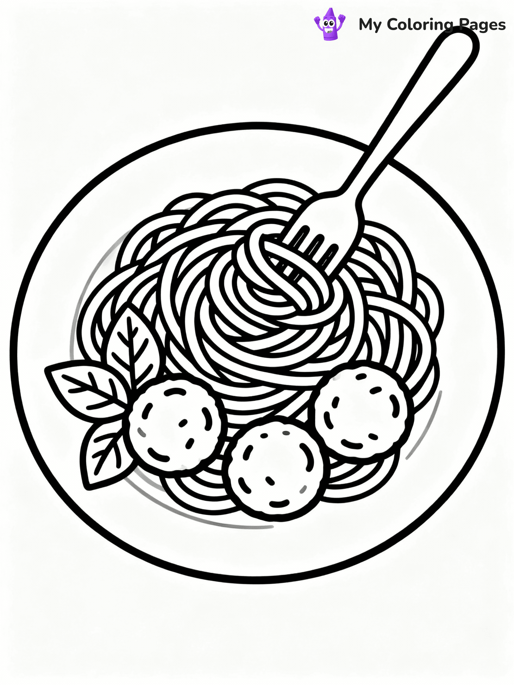⚠️ CRITICAL REQUIREMENT - ABSOLUTE BLACK AND WHITE ONLY ⚠️
This MUST be a BLACK AND WHITE line drawing ONLY. NO COLORS whatsoever.
- ONLY pure black lines (#000000) on pure white background (#FFFFFF)
- ABSOLUTELY NO colors, NO shading, NO gradients, NO grayscale
- If there are ANY colors in the output, the image is REJECTED
- This is a COLORING PAGE - meant to be COLORED IN by children
- The output must be UNCOLORED line art ready for coloring
⚠️ SUBJECT TO DRAW: Plate of spaghetti with meatballs, fork twirling pasta, basil leaves sprinkled, outline style
(REMEMBER: Output must be BLACK AND WHITE line art only, NOT colored!)
# COLORING PAGE: BLACK OUTLINES ONLY - WHITE BACKGROUND MANDATORY
Create a **coloring book page** using EXACTLY two values: black lines, white space.
## NON-NEGOTIABLE BINARY RULES
- **ONLY #000000 (black) and #FFFFFF (white)** - NO other values exist
- **EVERY PIXEL = BLACK OR WHITE** - no gray/shading/antialiasing
- **WHITE BACKGROUND MANDATORY** - entire canvas stays white
- **ALL SHAPES HOLLOW** - everything is empty outlines waiting to be colored
- **FORBIDDEN:** fills, shading, gradients, patterns, textures, colors
- **NO SOLID REGIONS** - if it's not a thin line, it's wrong
## Universal Line Standards
- Black outlines ONLY - thin, uniform weight
- Every shape completely empty inside
- Closed contours suitable for coloring
- Simple flat illustration - zero depth/3D/realism
- **Style:** Whimsical Doodle Art Alley - rounded, friendly outlines (unless specified)
## Everything = Outline Only
- Characters/animals: hollow shapes
- Objects/clothing: empty contours
- Backgrounds/scenery: line work only
- Natural elements: outlined forms
- Dark/night areas: don't exist (use outlined symbols)
- Textures/patterns: convert to simple lines
## The Test
Can a child color EVERY white space with crayons? If any area is pre-filled/shaded/gray or colored in, it FAILS. Every shape must be waiting to receive color.
**FINAL OUTPUT**: Binary coloring page. Black lines define shapes. White spaces ready for coloring. Nothing else exists. No exceptions. Print-ready.
⚠️ FINAL REMINDER: Draw the subject "Plate of spaghetti with meatballs, fork twirling pasta, basil leaves sprinkled, outline style" as BLACK AND WHITE line art. Zero colors in output.
