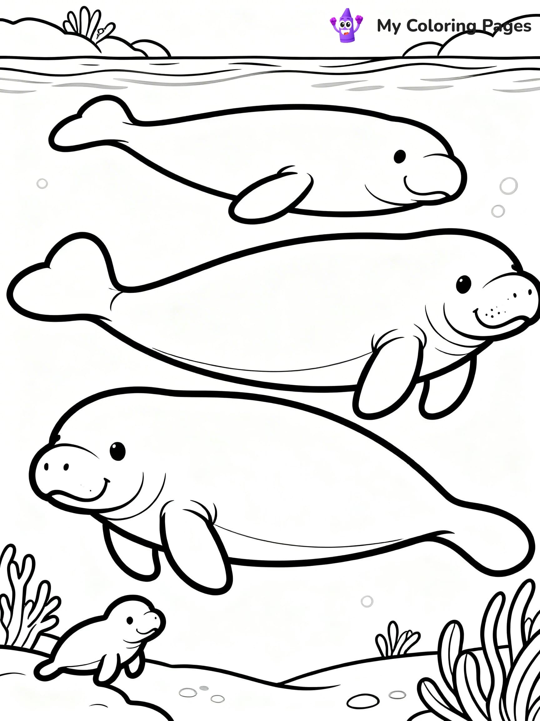 Manatee Coloring Pages - 1