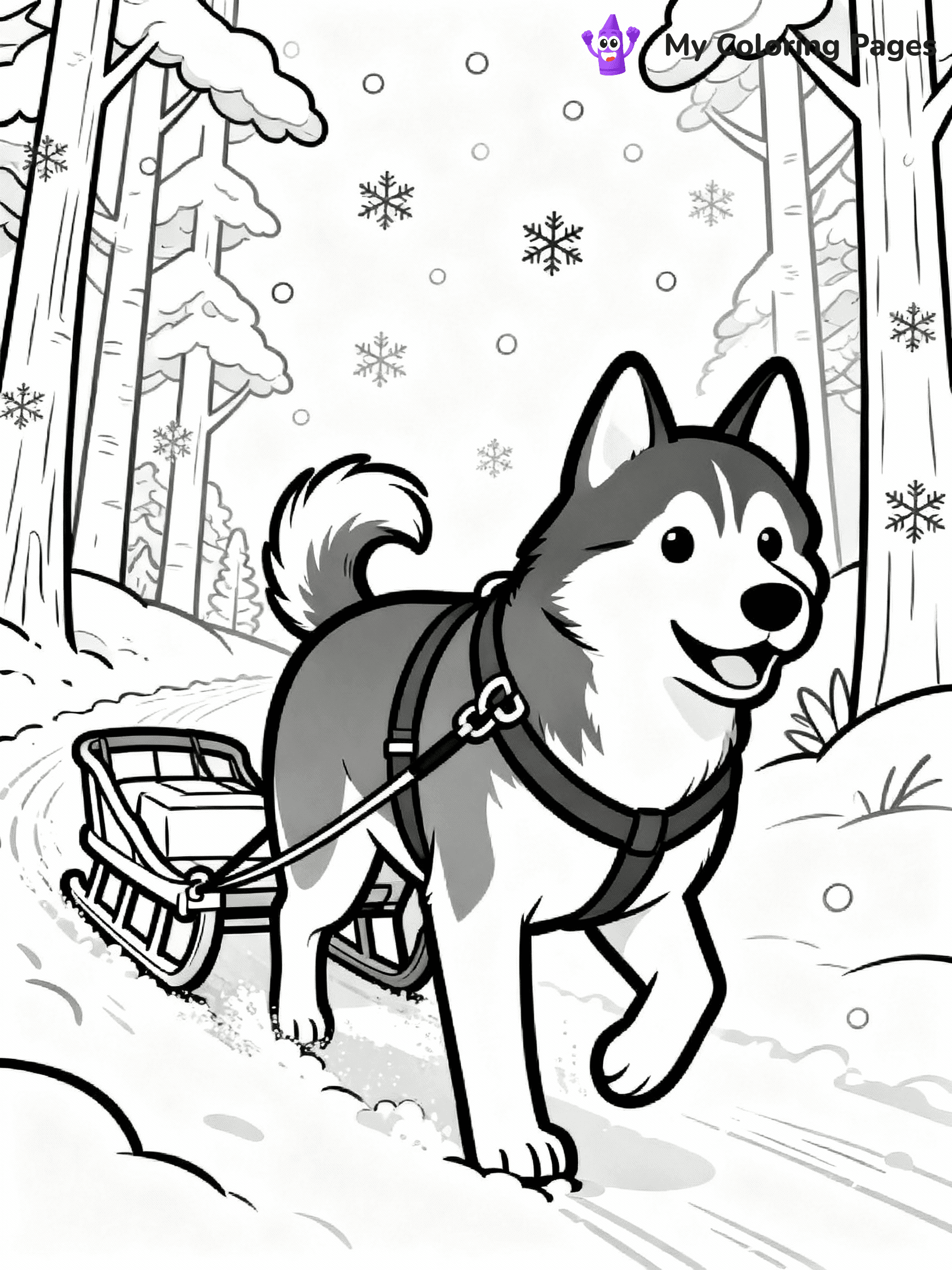 Husky Coloring Pages - 35