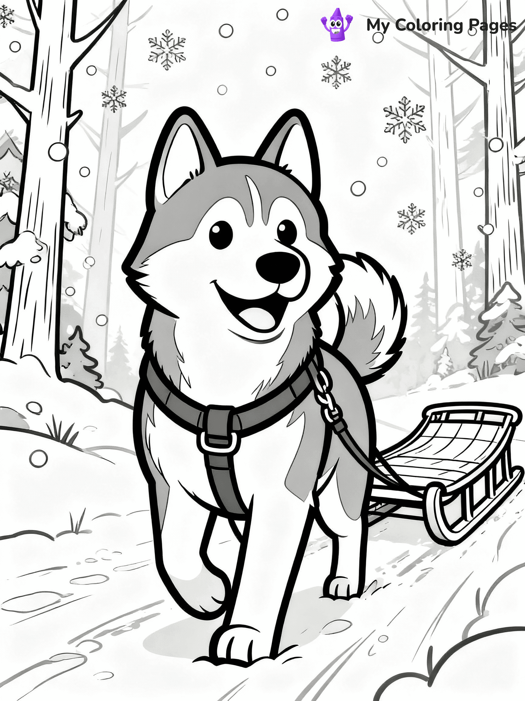 Husky Coloring Pages - 29