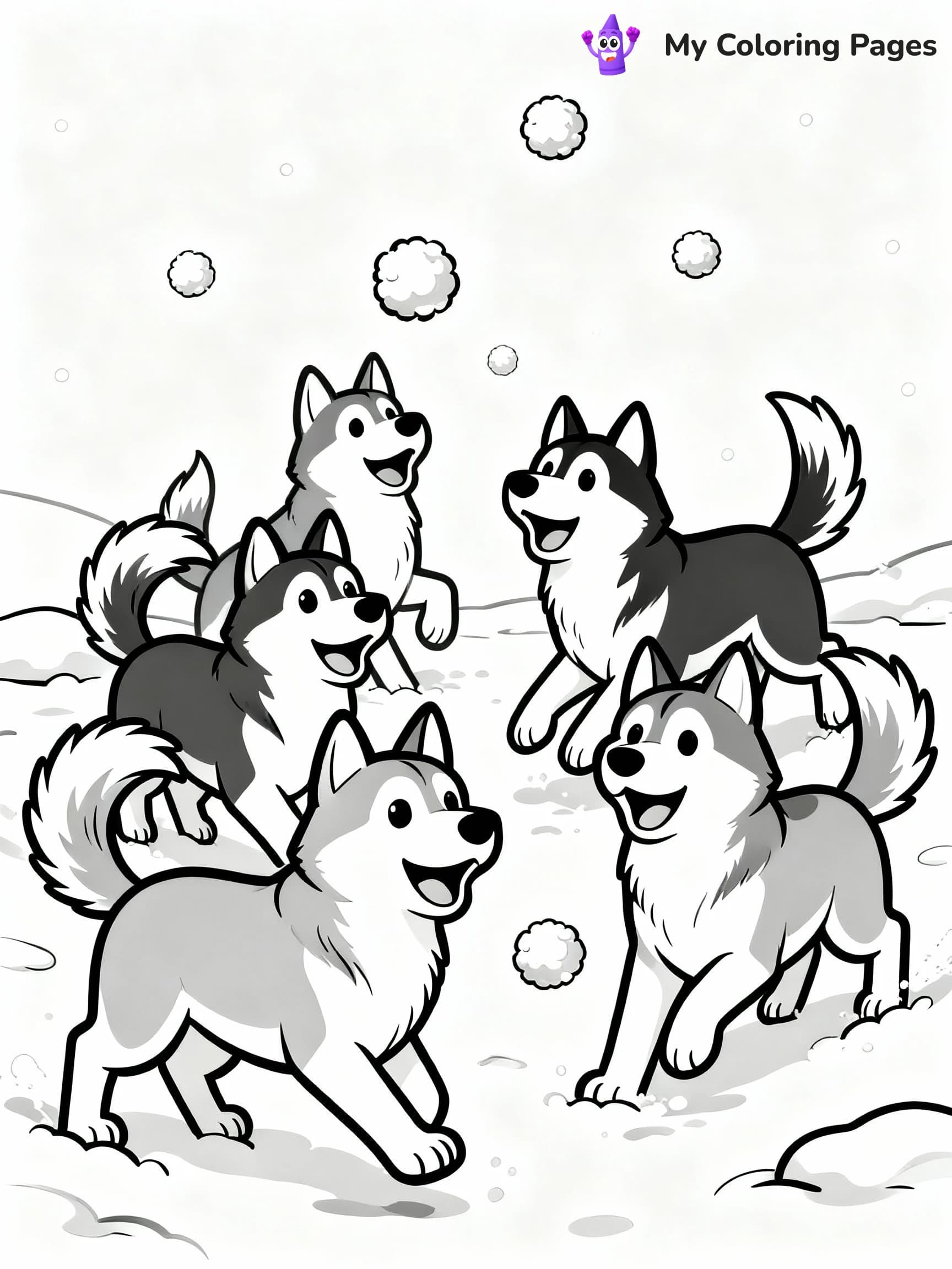 Husky Coloring Pages - 12